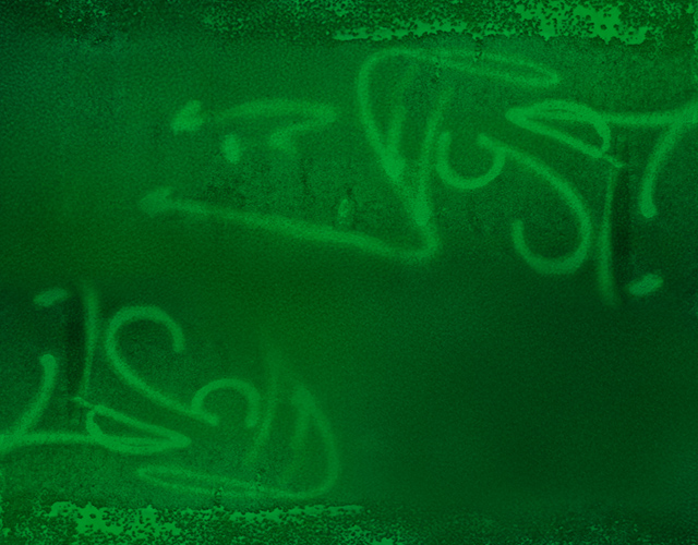 Baner z zielonym tłem i graffiti w sprayu banner
