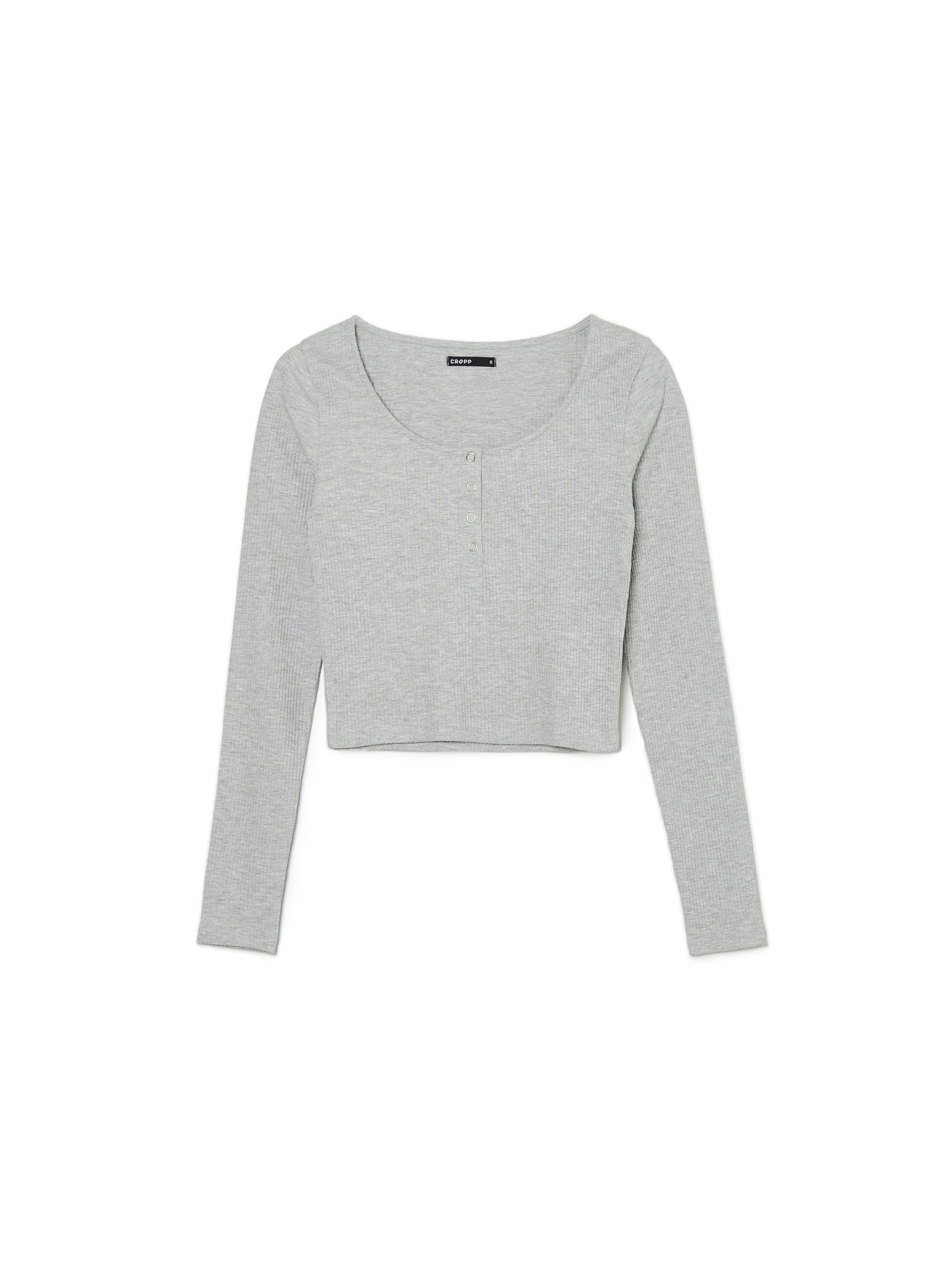 Cropp - Blouse With Long Sleeves - Gris Claro