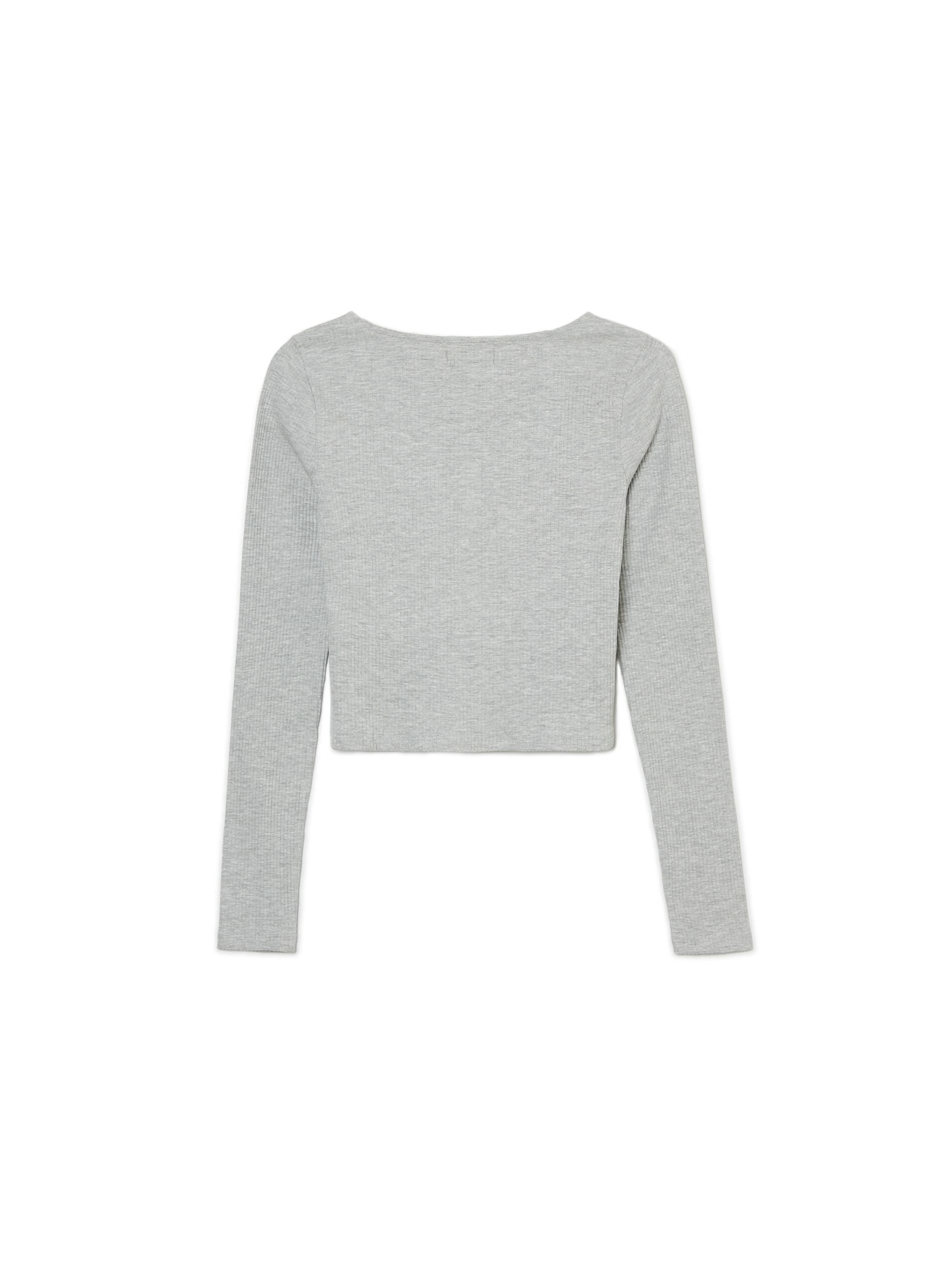 Cropp - Blouse With Long Sleeves - Gris Claro