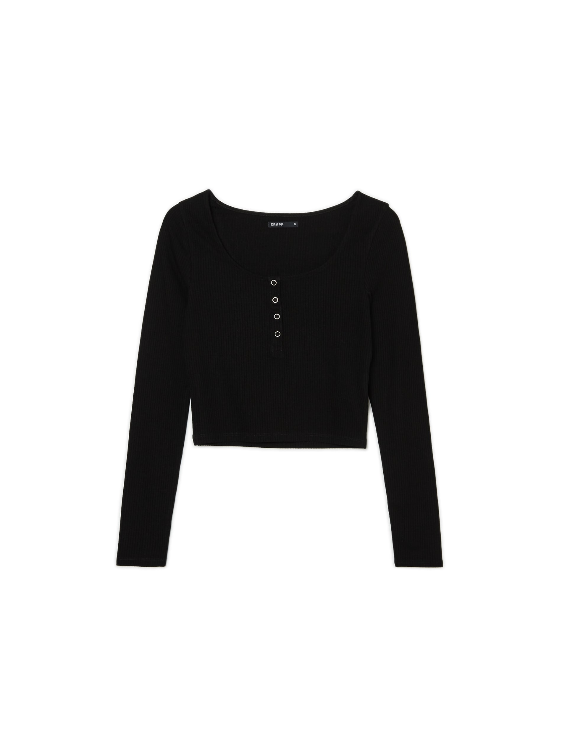 Cropp - Blouse With Long Sleeves - Negro