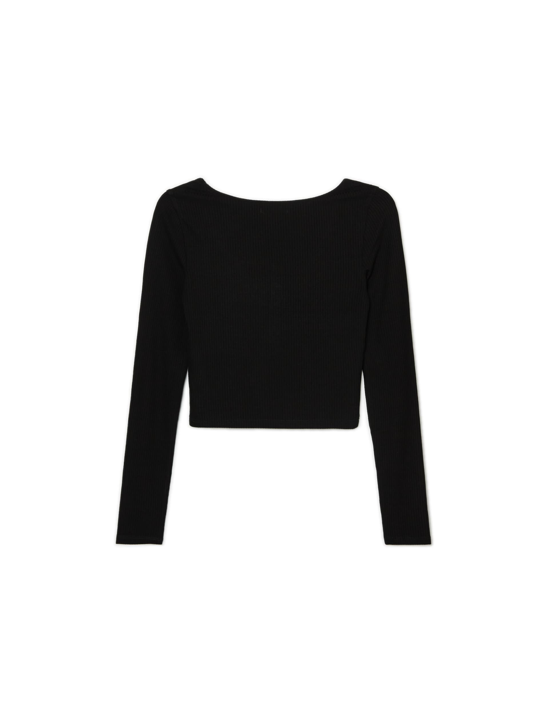 Cropp - Blouse With Long Sleeves - Negro