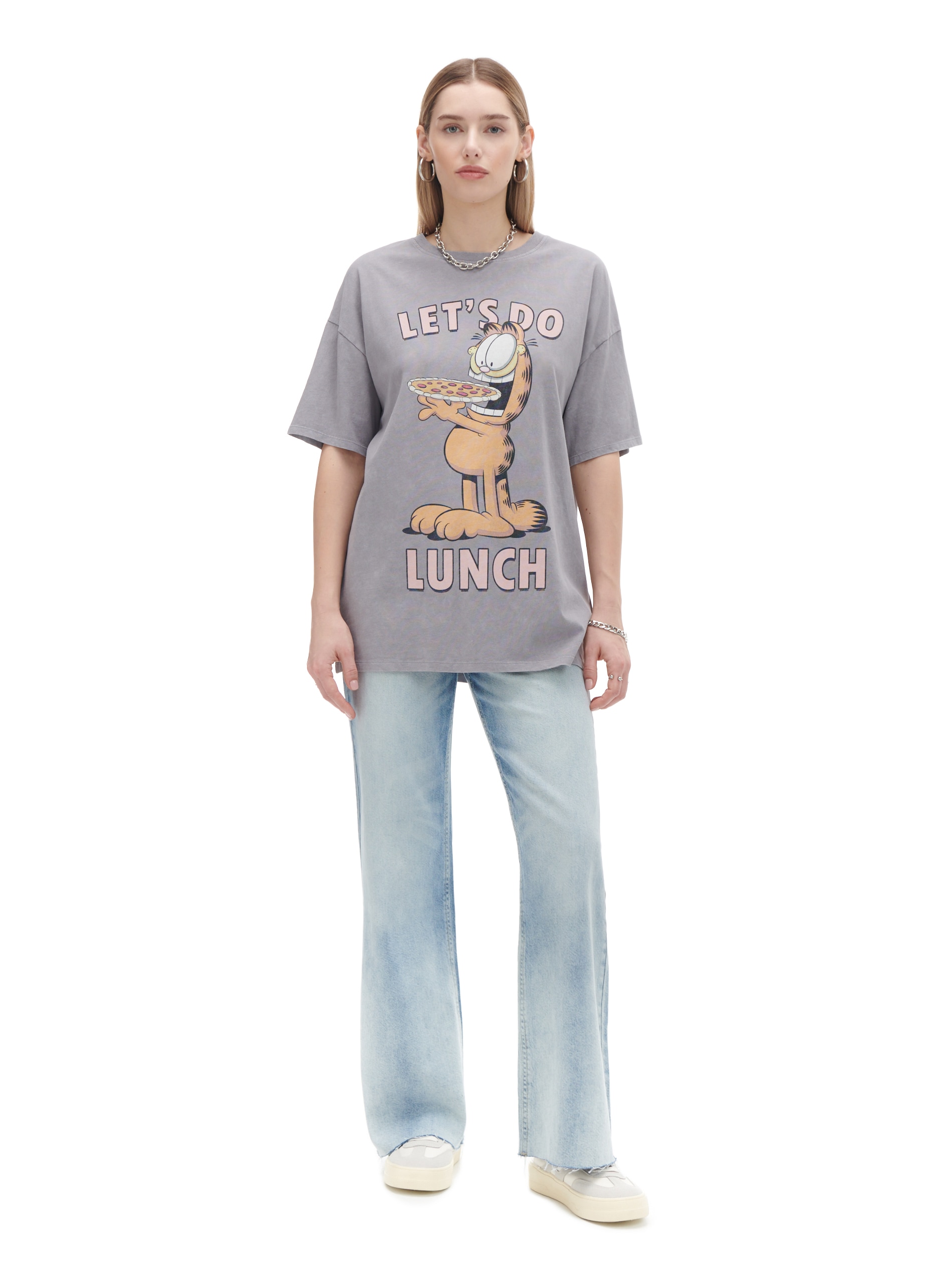 Cropp - T-Shirt Mit Aufdruck Garfield - Grau