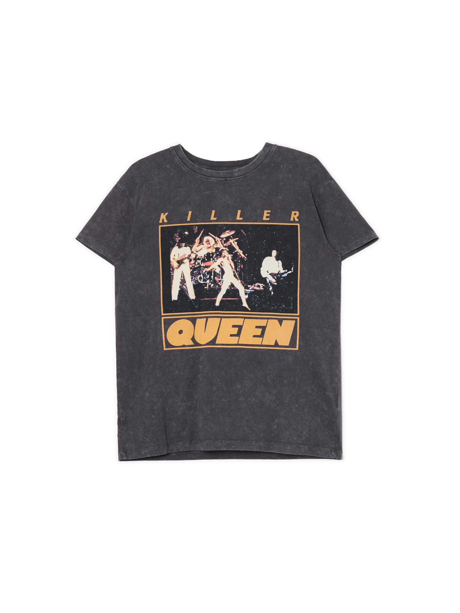 Cropp - T-Shirt Mit Aufdruck Queen - Grau