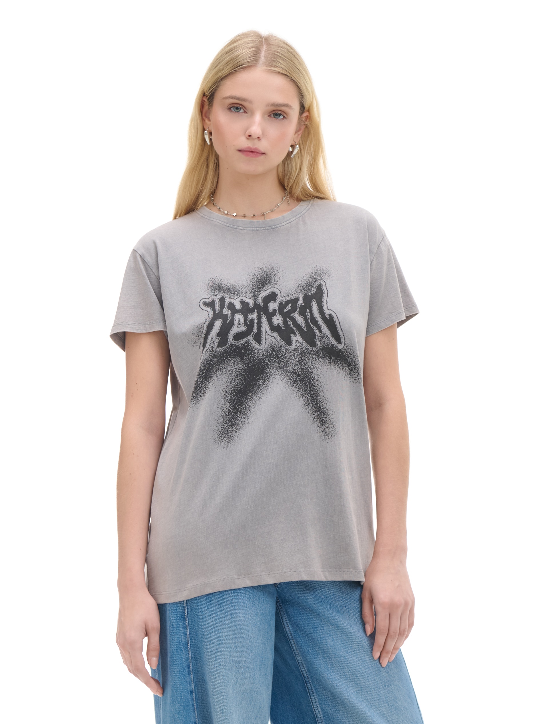 Cropp - T-shirt Con Stampa - Grigio Scuro