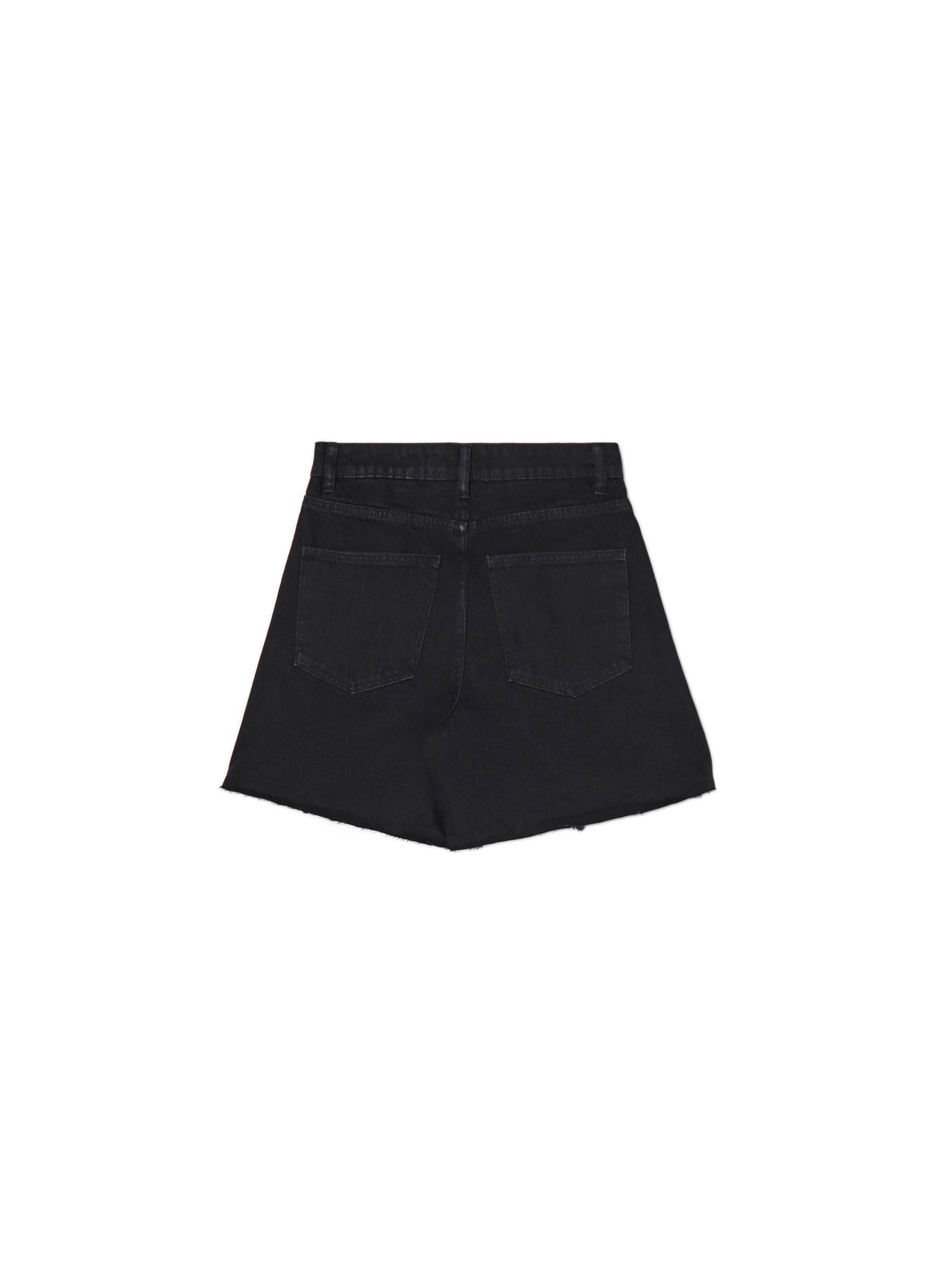 Cropp - Vaqueros Cortos High Waist - Negro