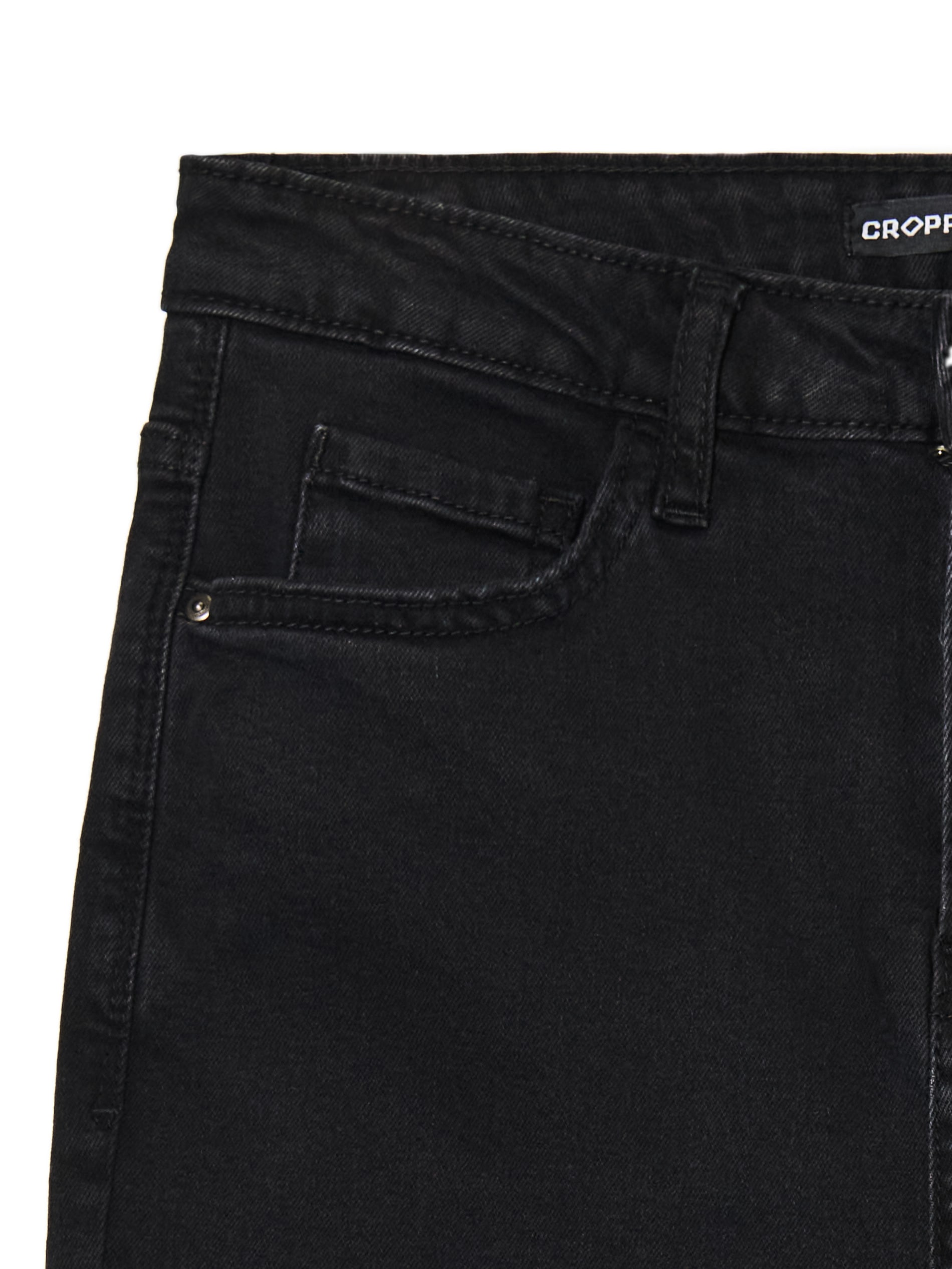 Cropp - Jeansy Skinny Z Surowym Wykończeniem - Czarny