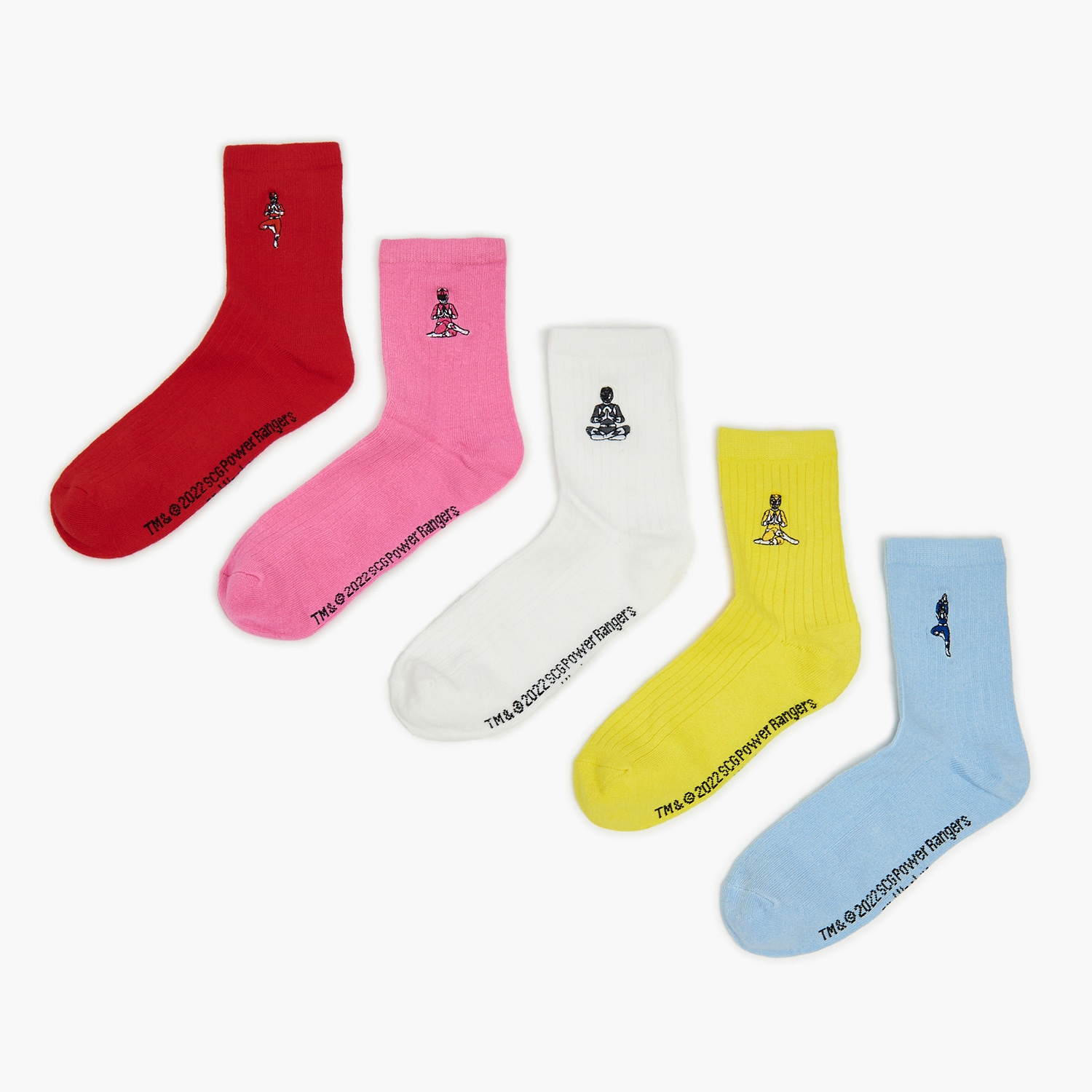 Cropp - set 5 perechi de ciorapi power rangers - multicolor