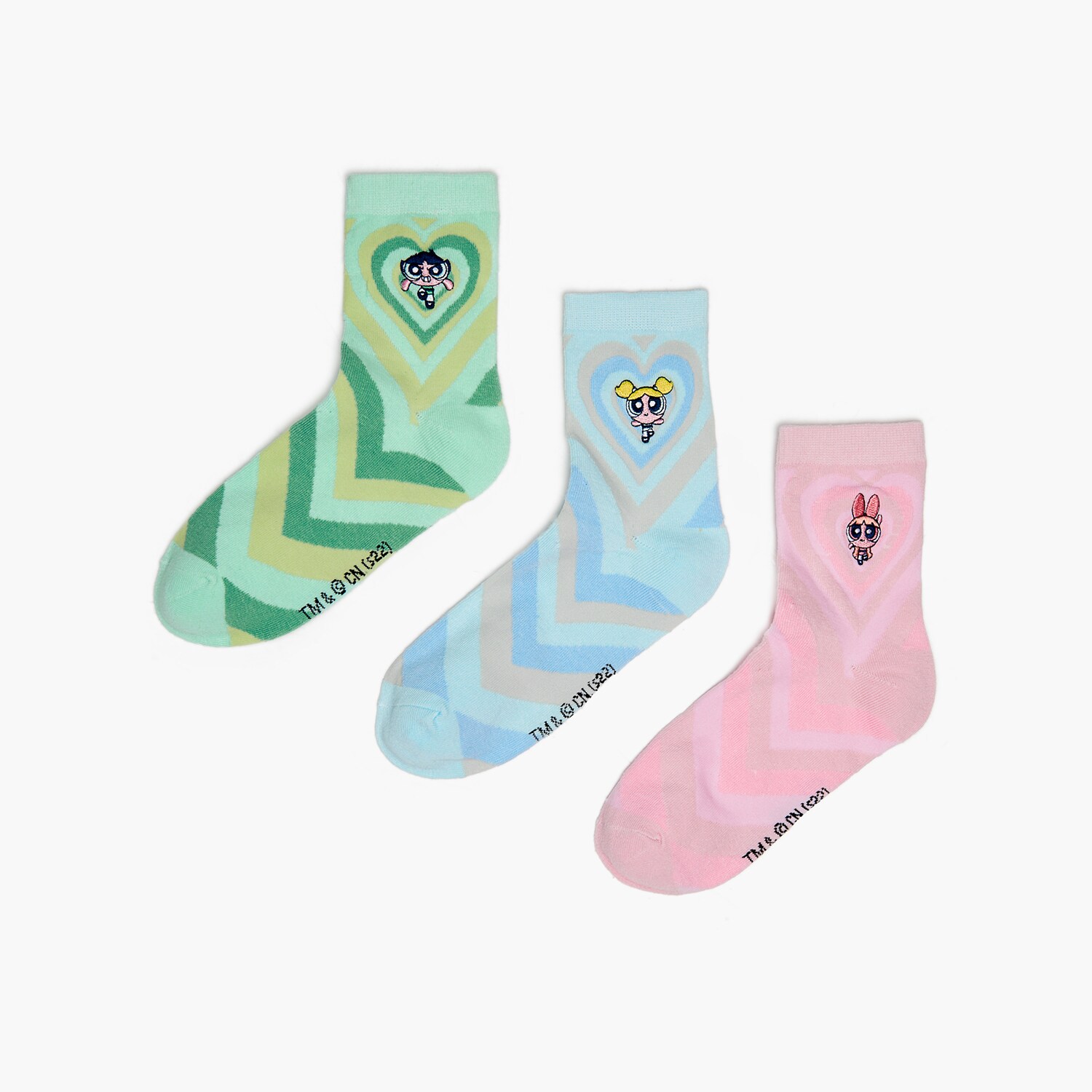 Cropp - set de 3 perechi de şosete the powerpuff girls - multicolor