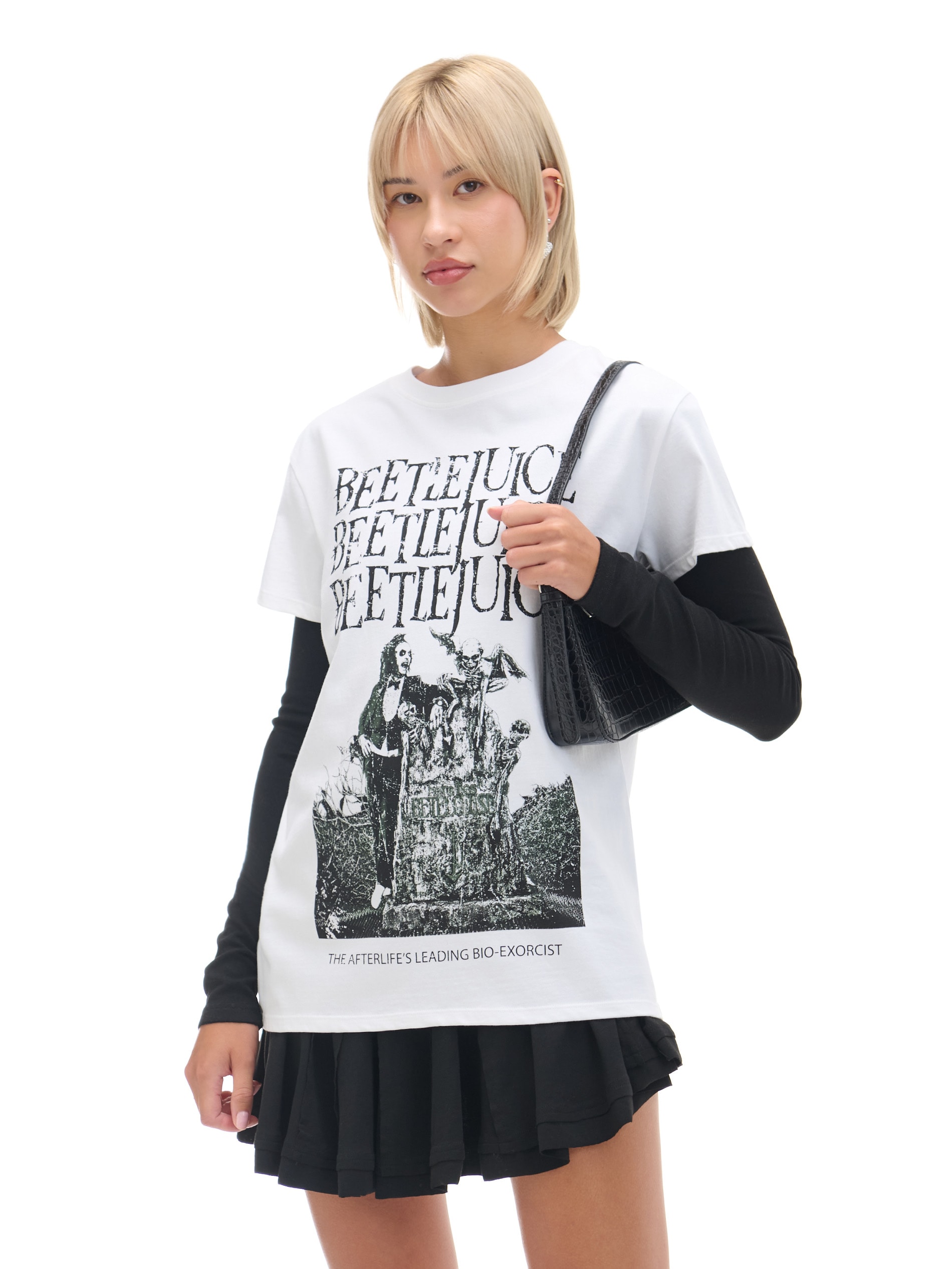 Cropp - T-shirt Bianca Con Stampa Beetlejuice - Bianco