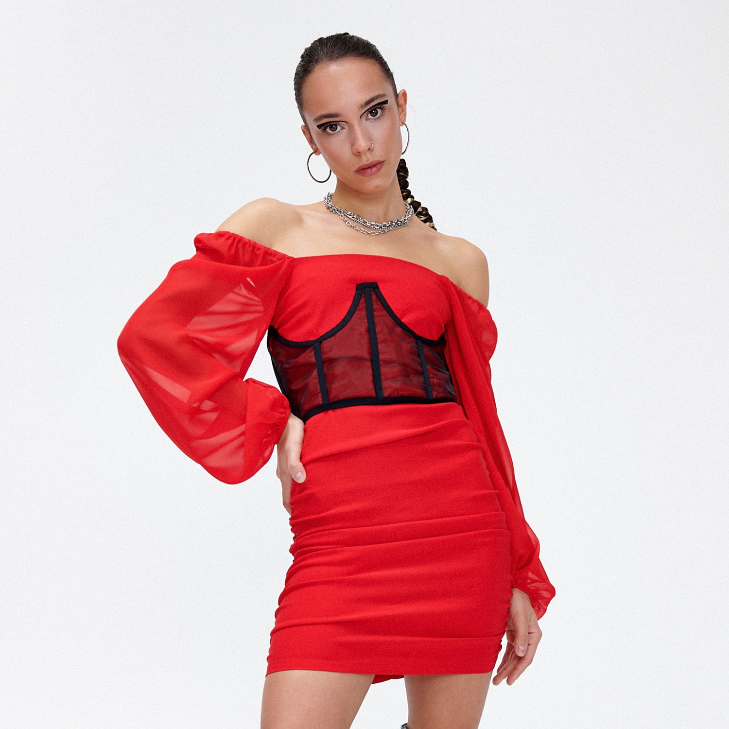 Cropp - rochie pentru femei - bordo