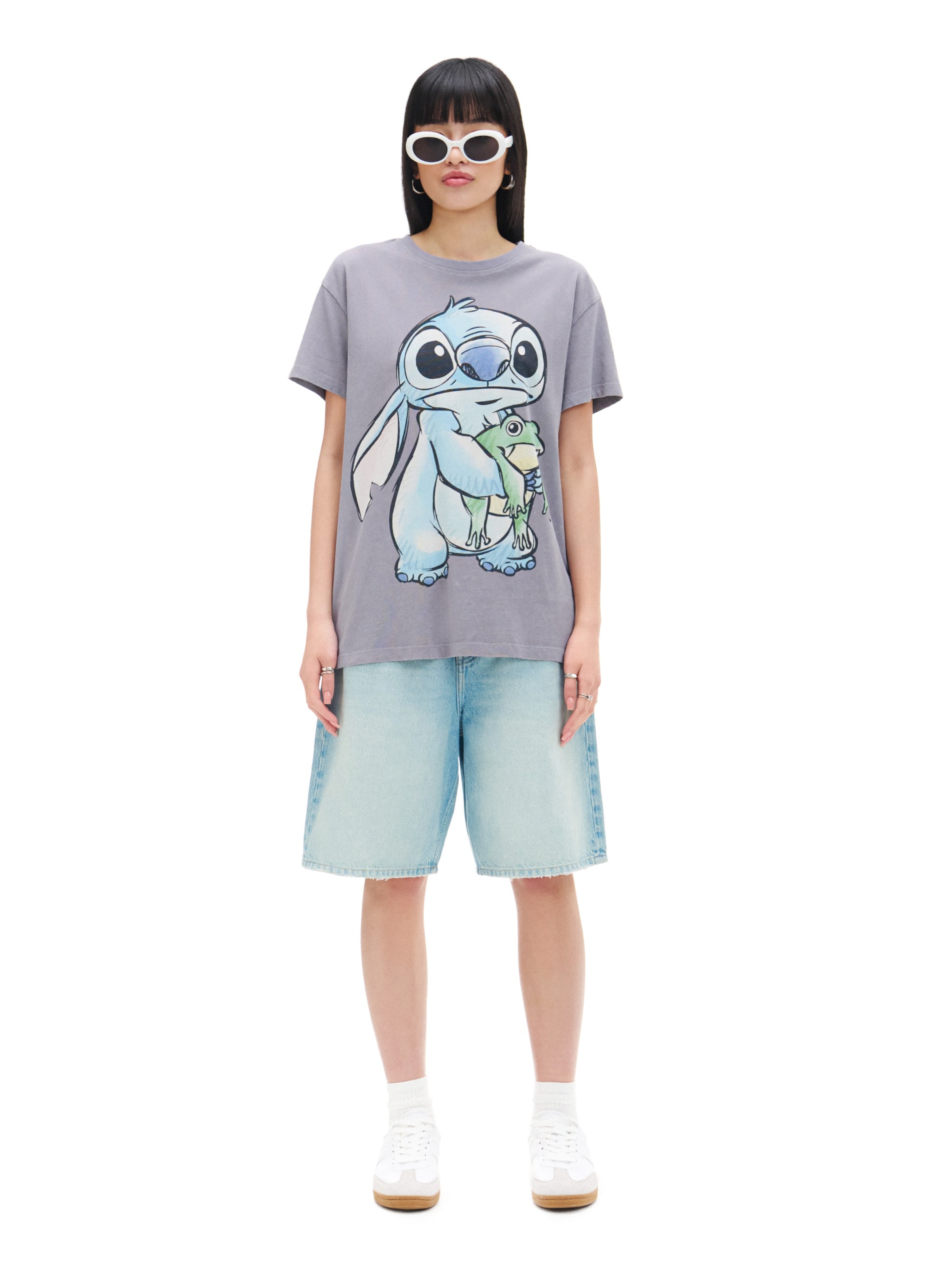 Cropp - Футболка з принтом Lilo & Stitch - Light Grey