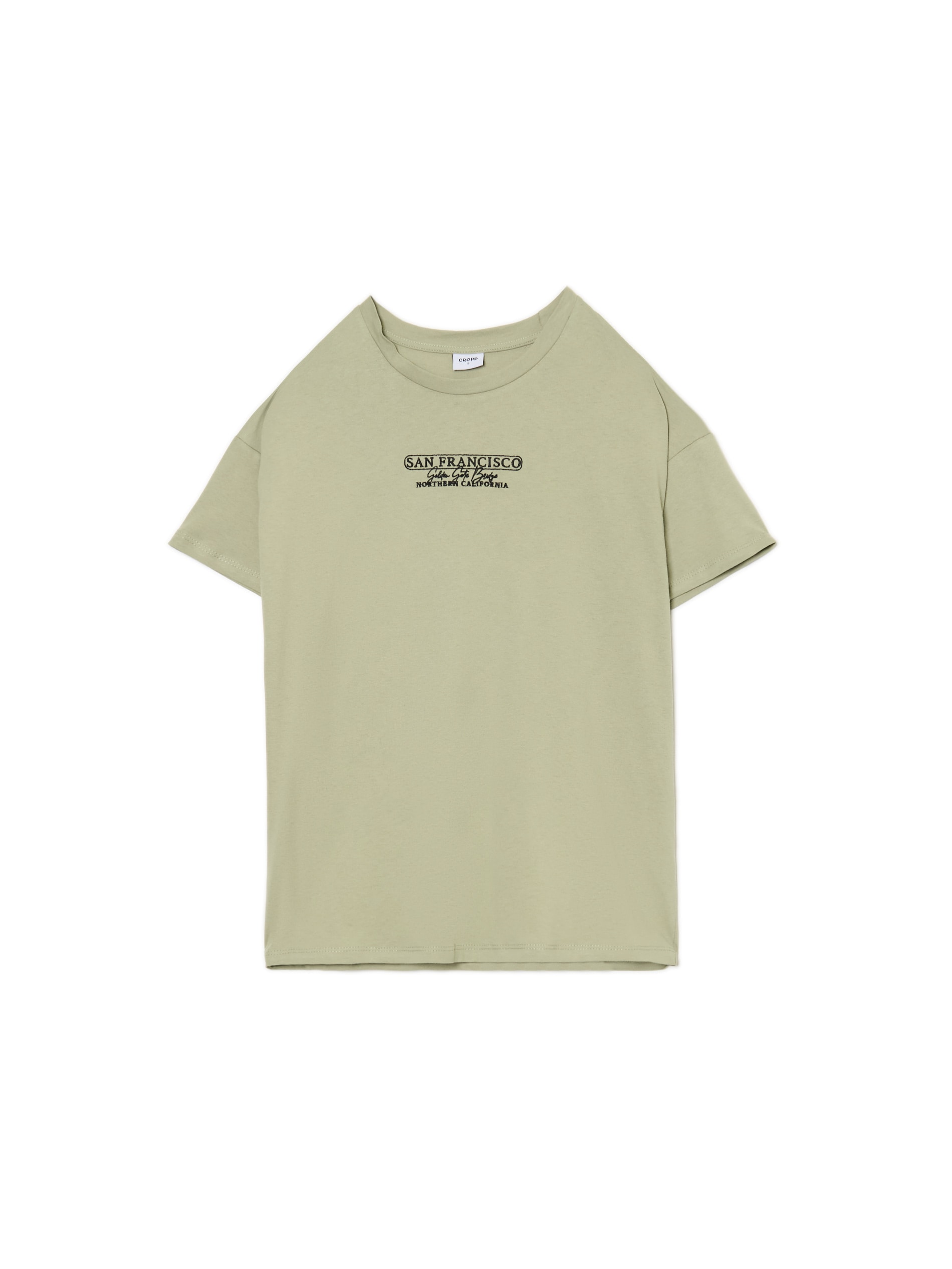 Cropp - T-shirt Oversize Con Stampa - Verde Oliva