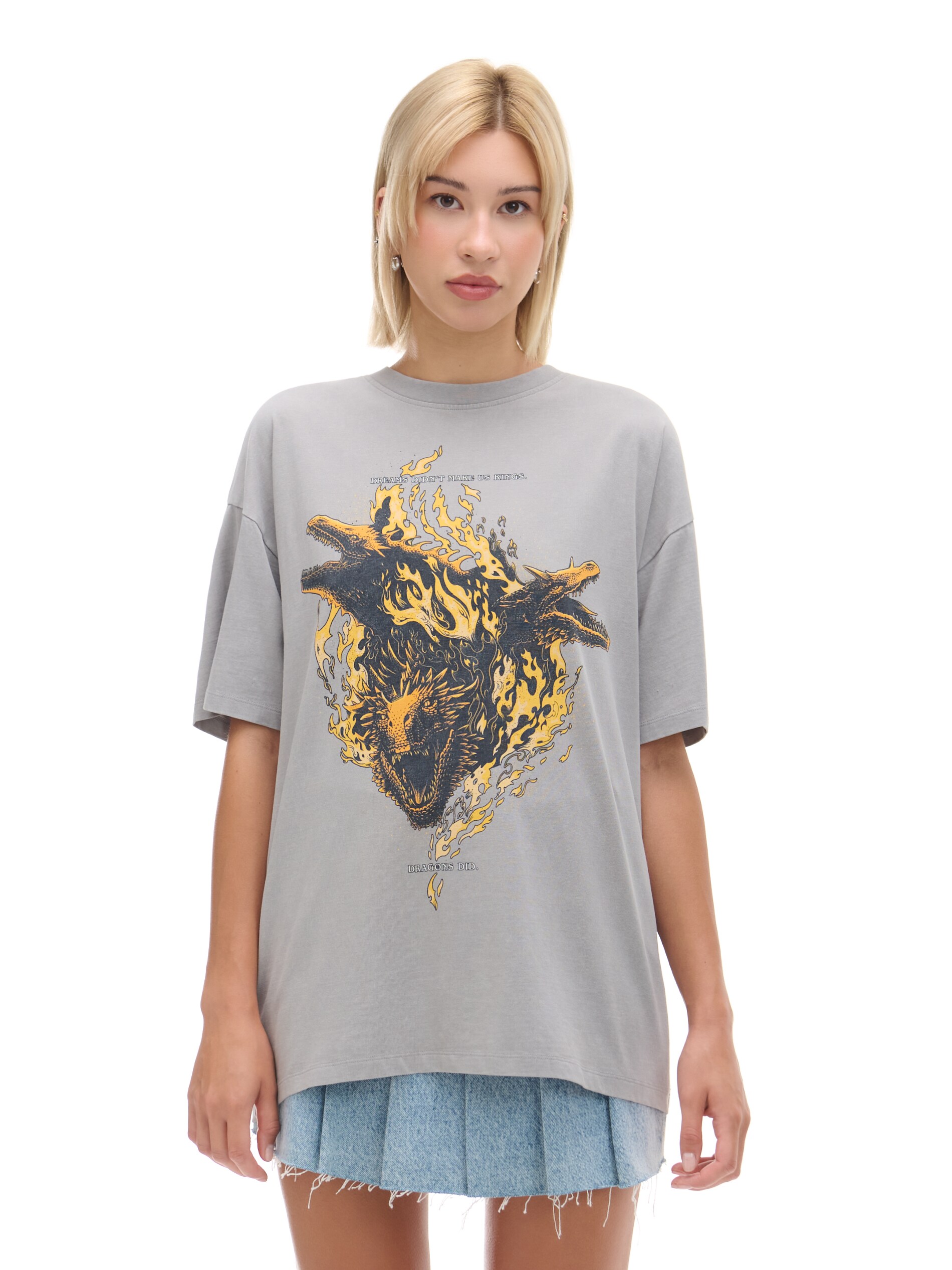 Cropp - T-shirt Con Stampa House Of Dragon - Grigio Scuro