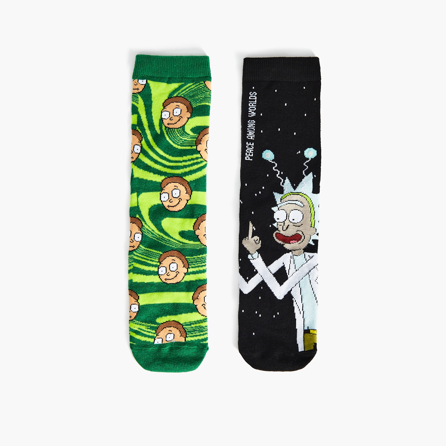 E-shop Cropp - Súprava 2 párov ponožiek Rick and Morty - Čierna