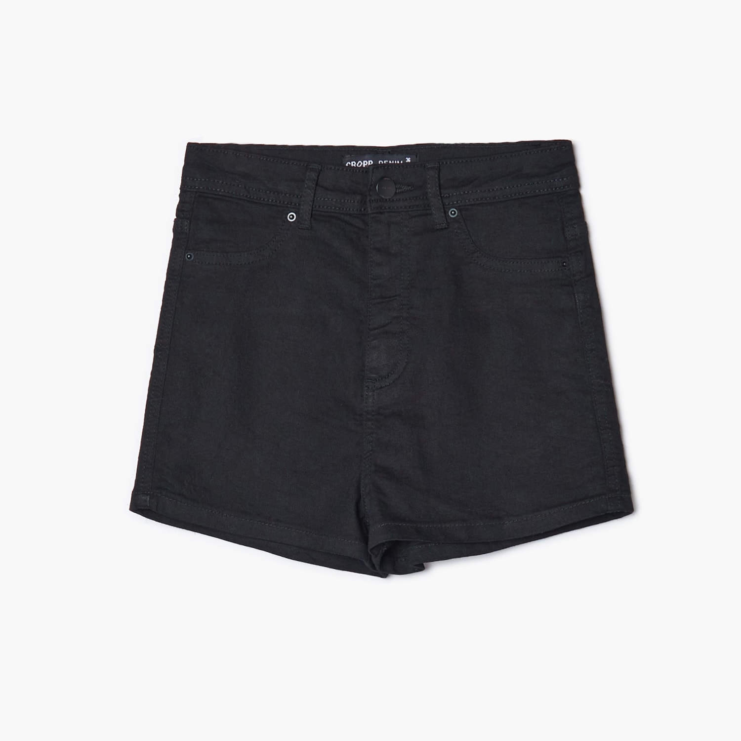 E-shop Cropp - Čierne šortky s vysokým pásom - Čierna