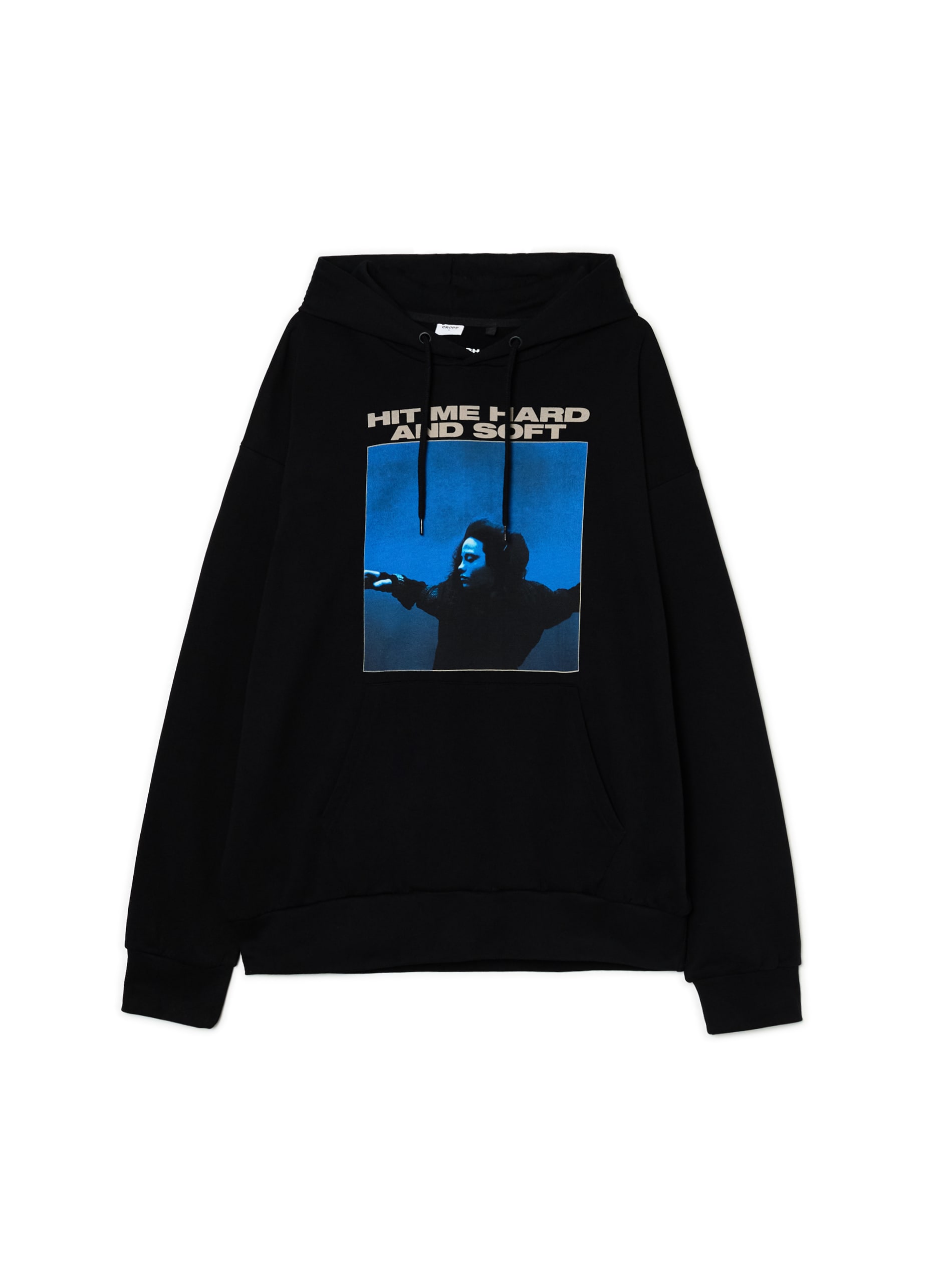 Cropp - Fekete kapucnis pulcsi Billie Eilish - fekete termék 2. képe