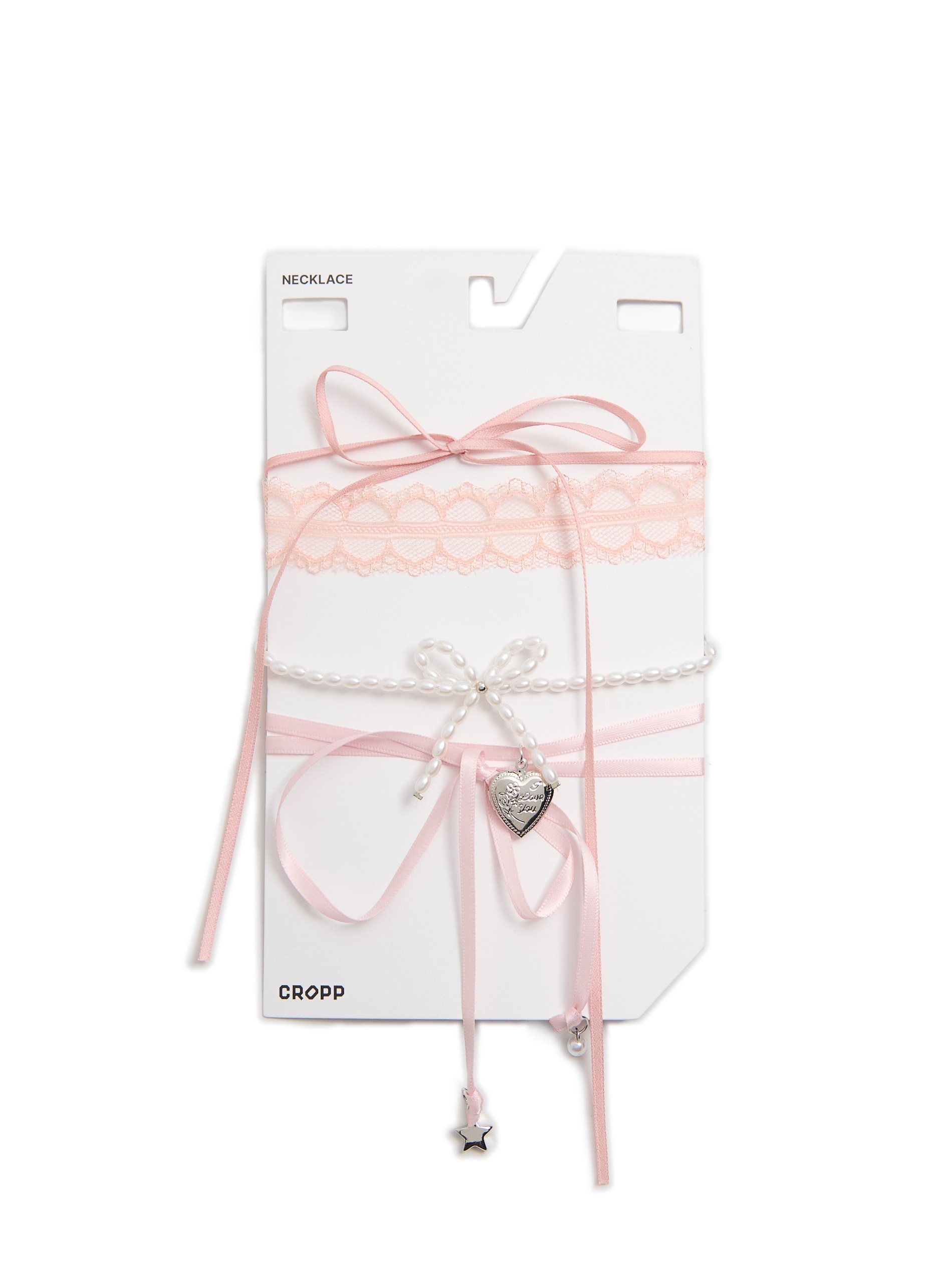 Cropp - Nyaklánc függőkkel - pasztellpink termék 2. képe