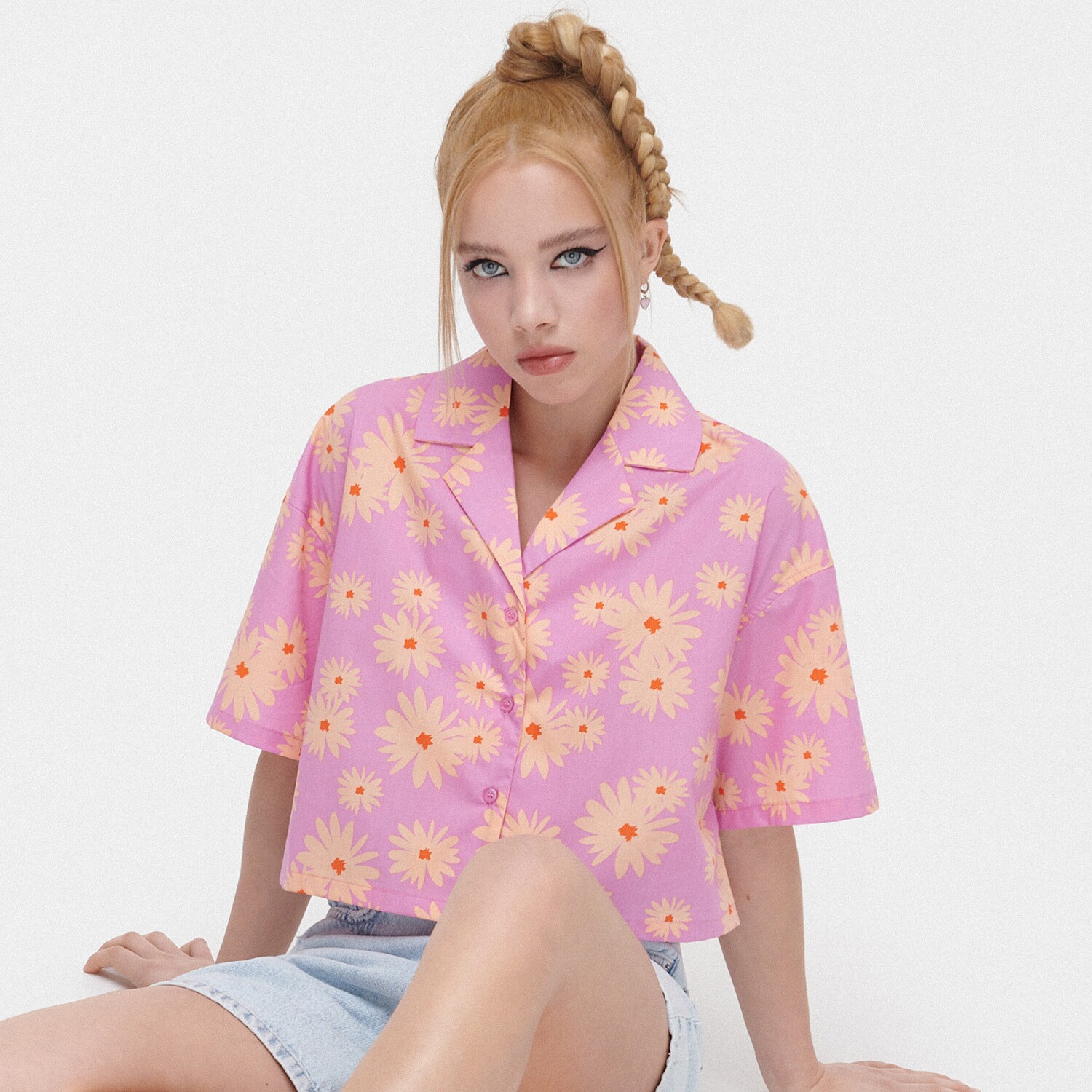 Cropp - Camasa roz cu imprimeu floral - Roz