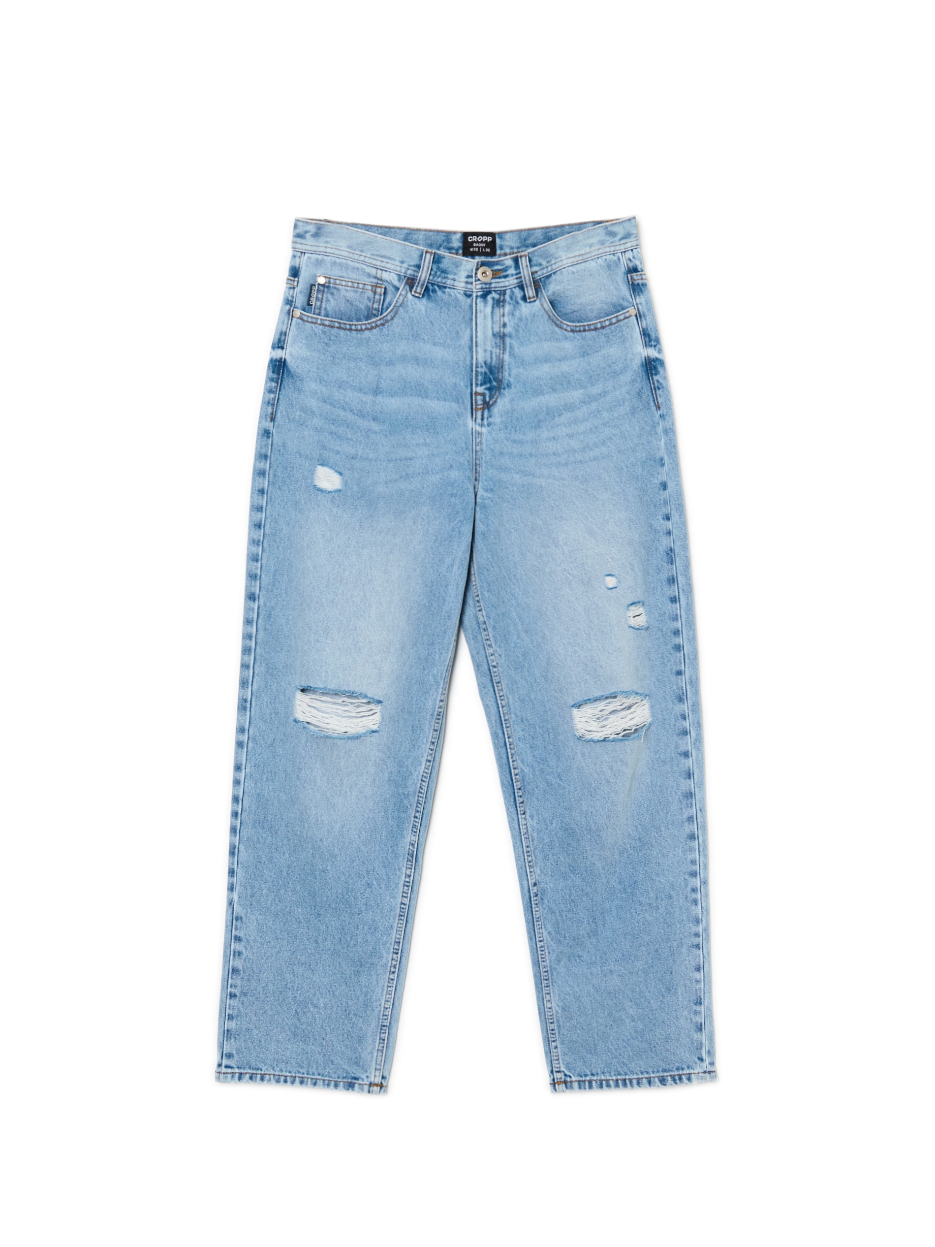 Cropp - Niebieskie Jeansy Loose Baggy - Niebieski