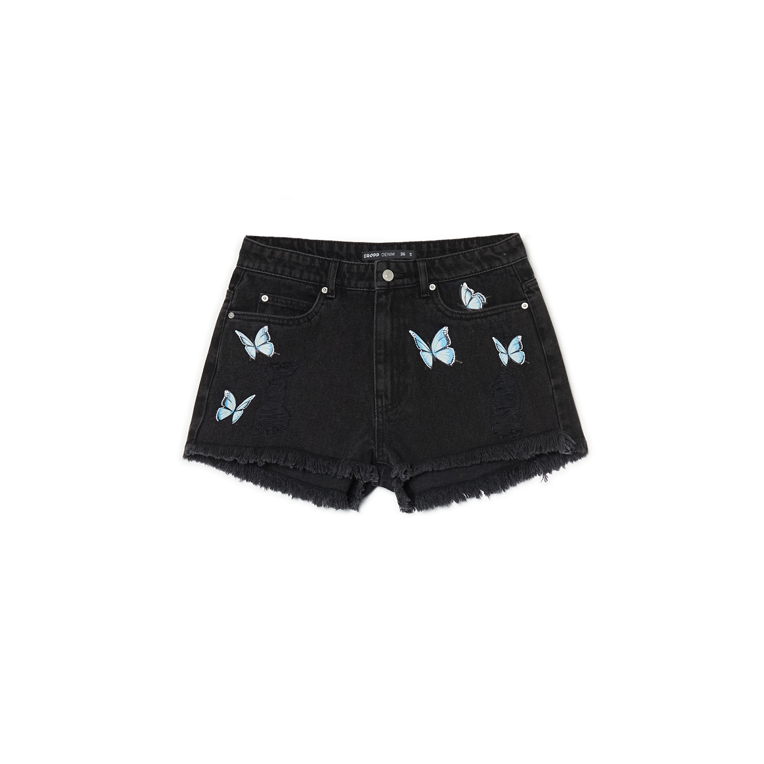 Cropp - pantaloni scurți din denim - gri
