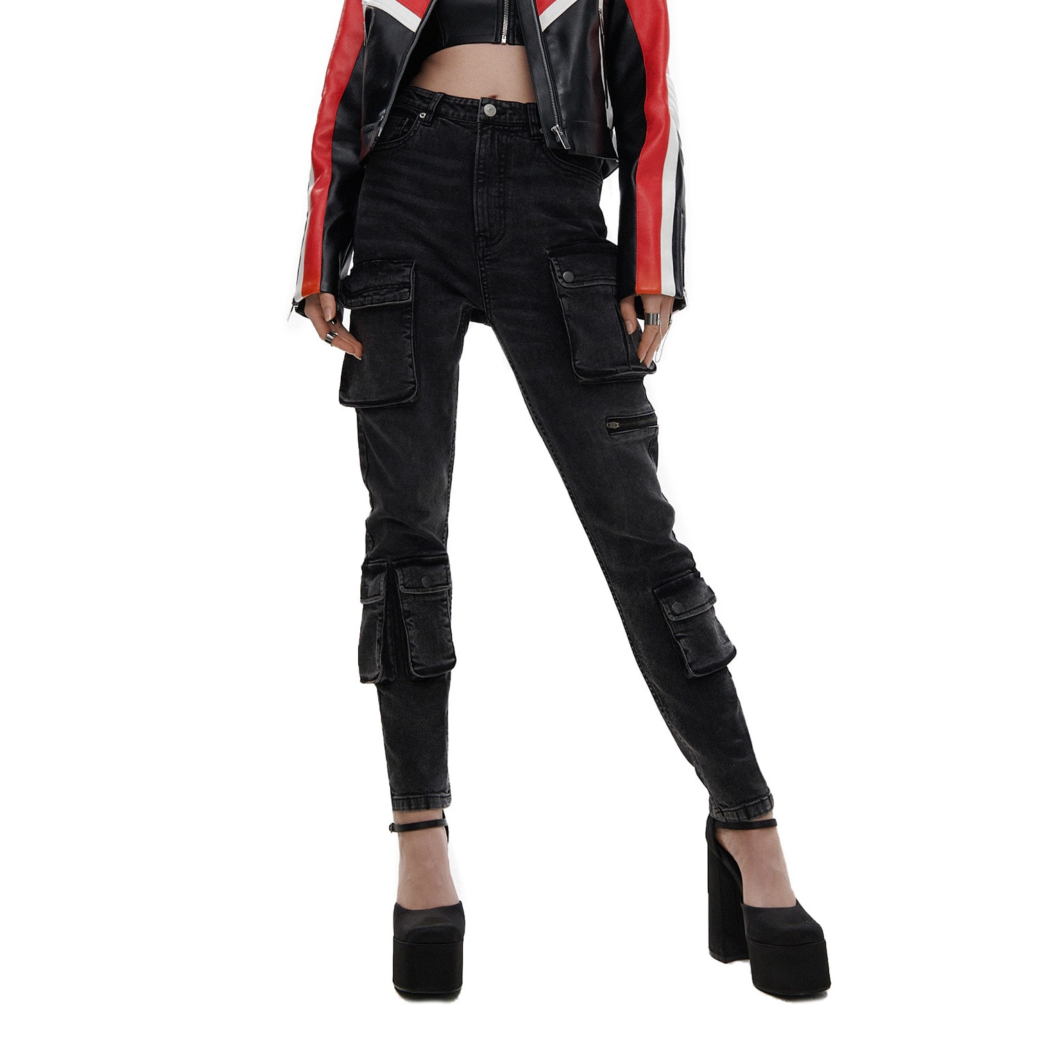 Cropp - blugi slim - gri