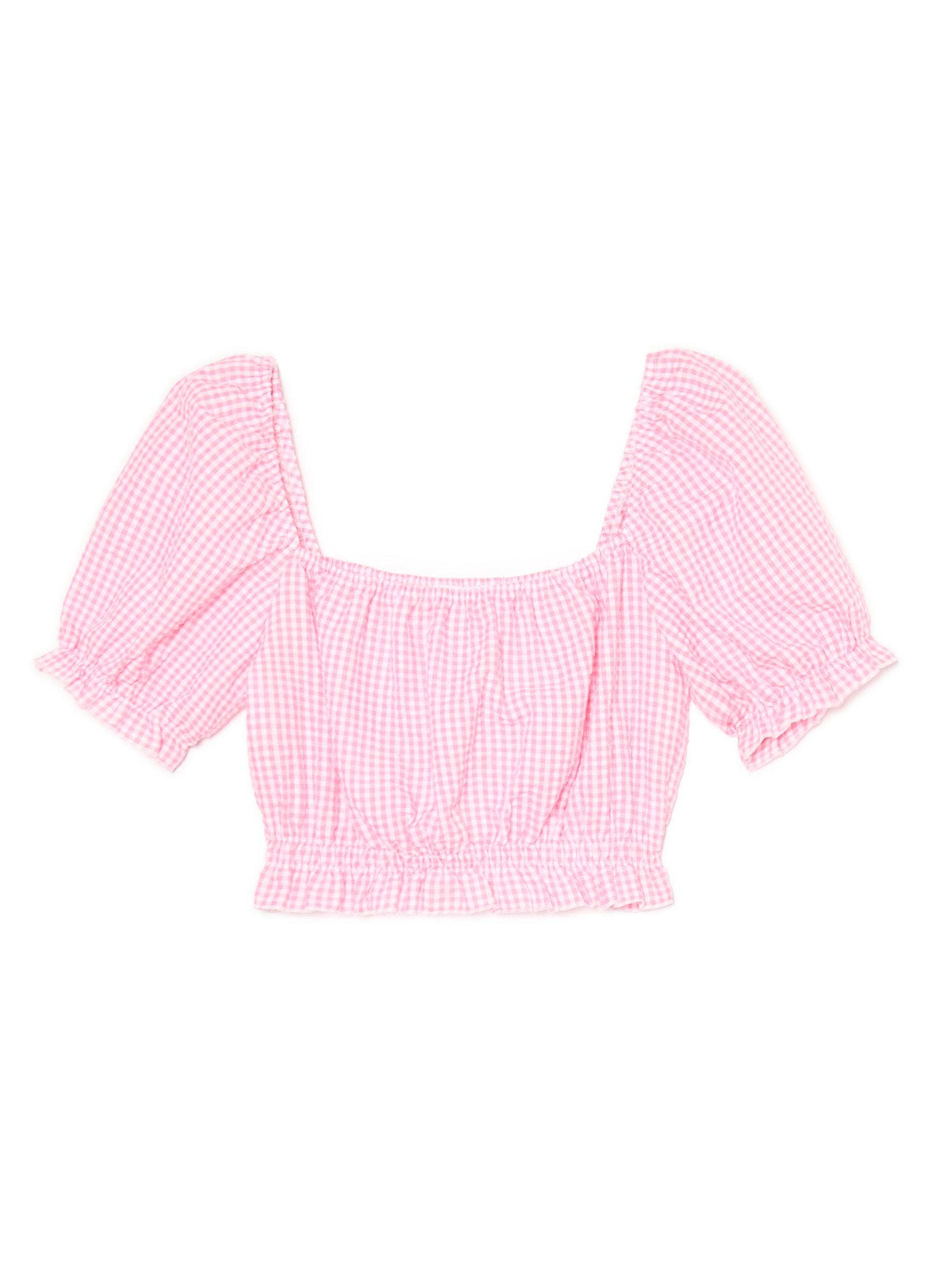 Cropp - Kockás rövid felső - pasztellpink termék 2. képe