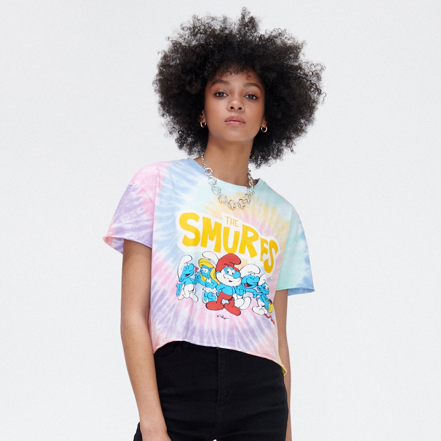 Cropp - tricou the smurfs - multicolor