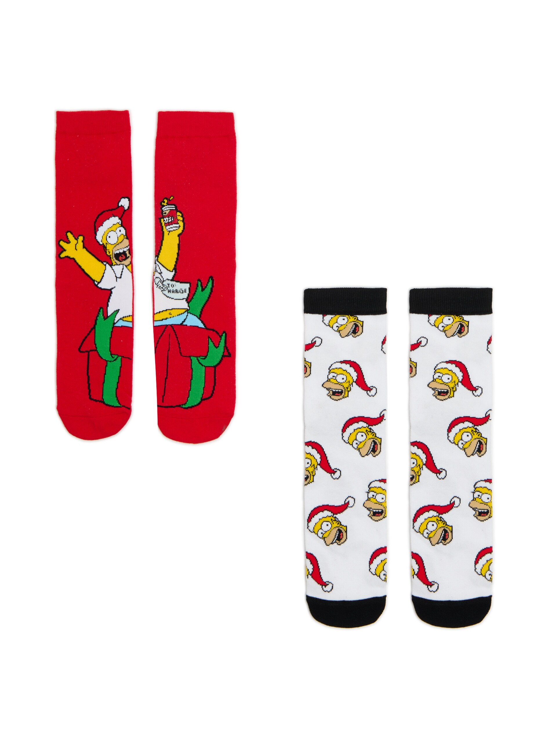 Cropp - Pack De 2 Pares De Calcetines Navideños The Simpsons - Rojo