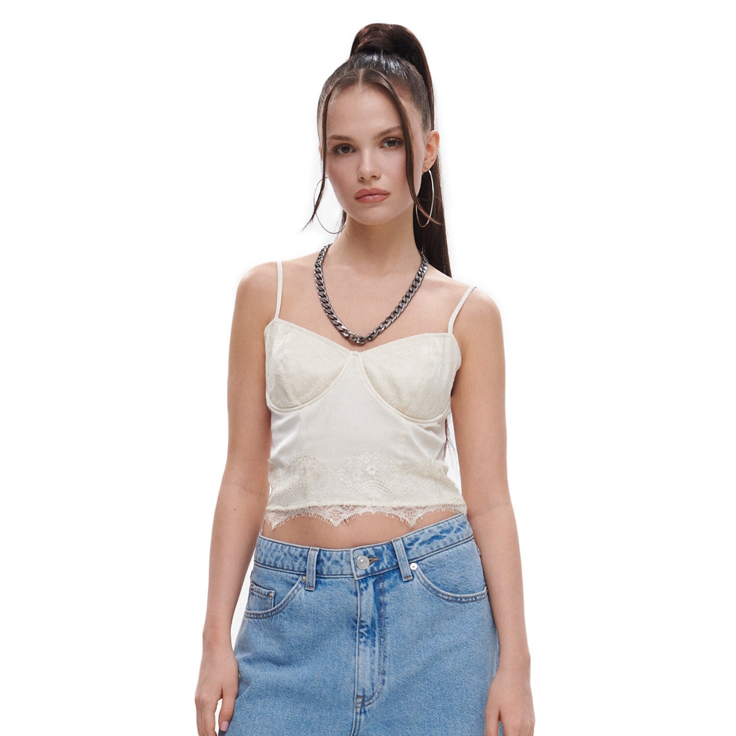 Cropp - top femei - ivory