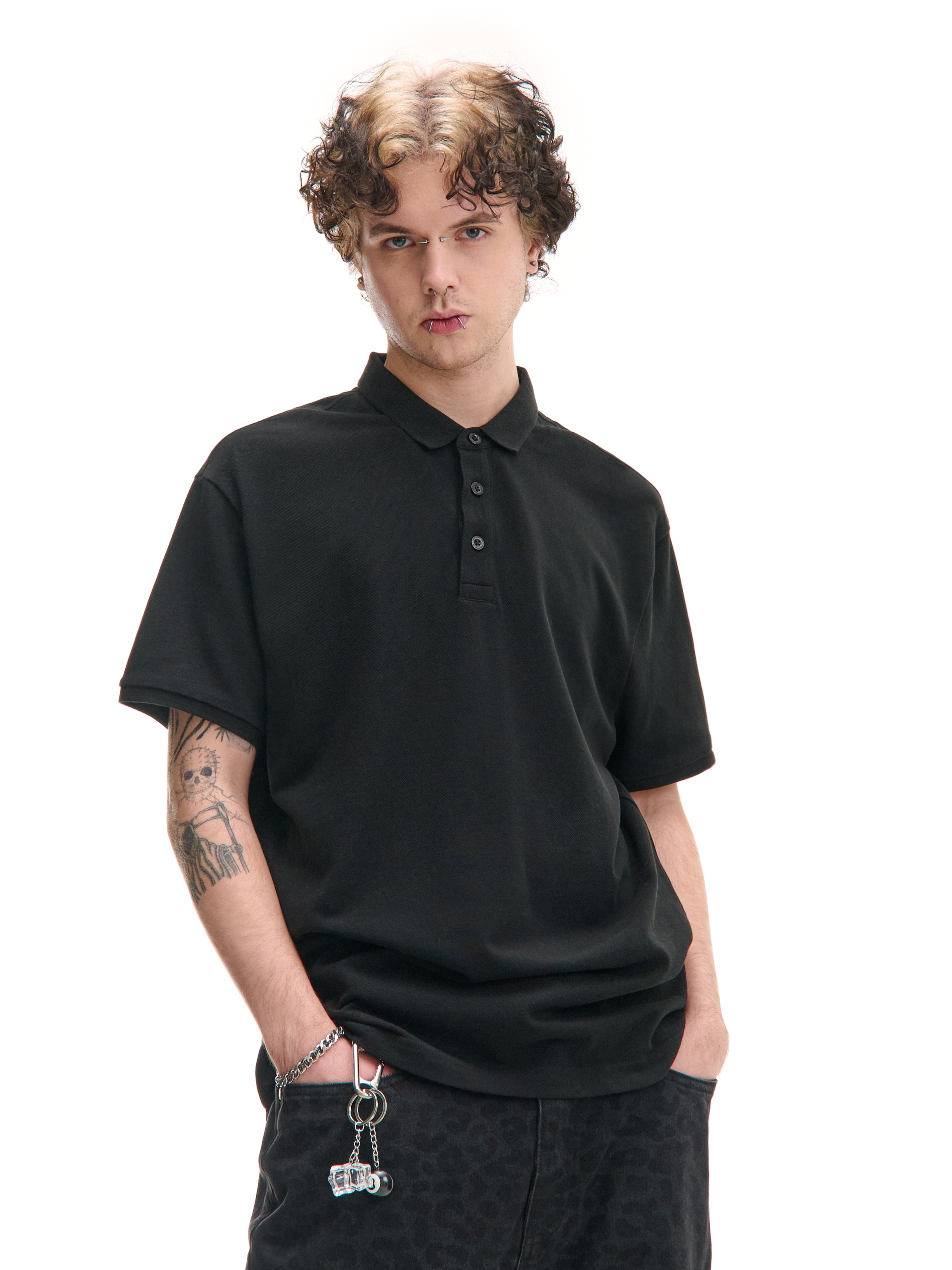 Cropp - Basic pamut pólóing - fekete termék 2. képe