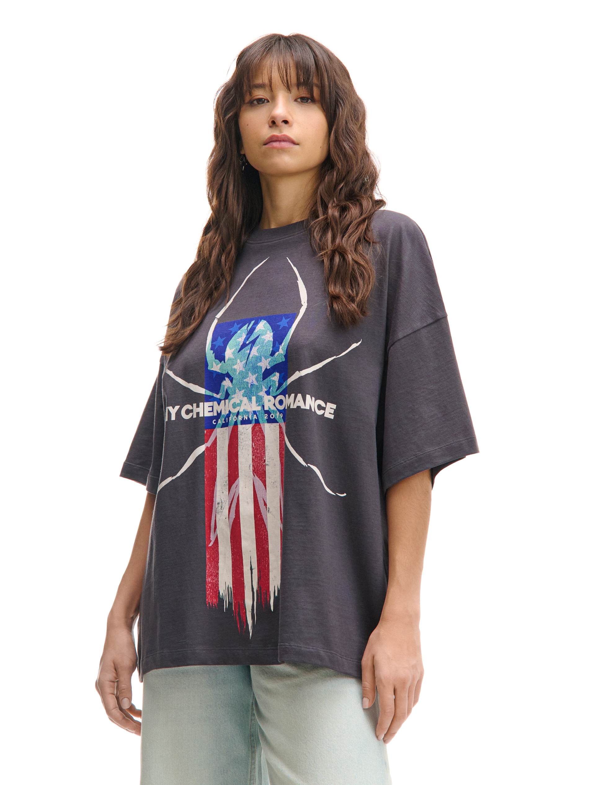 Cropp - Nyomott mintás póló My Chemical Romance - sötétszürke termék 2. képe