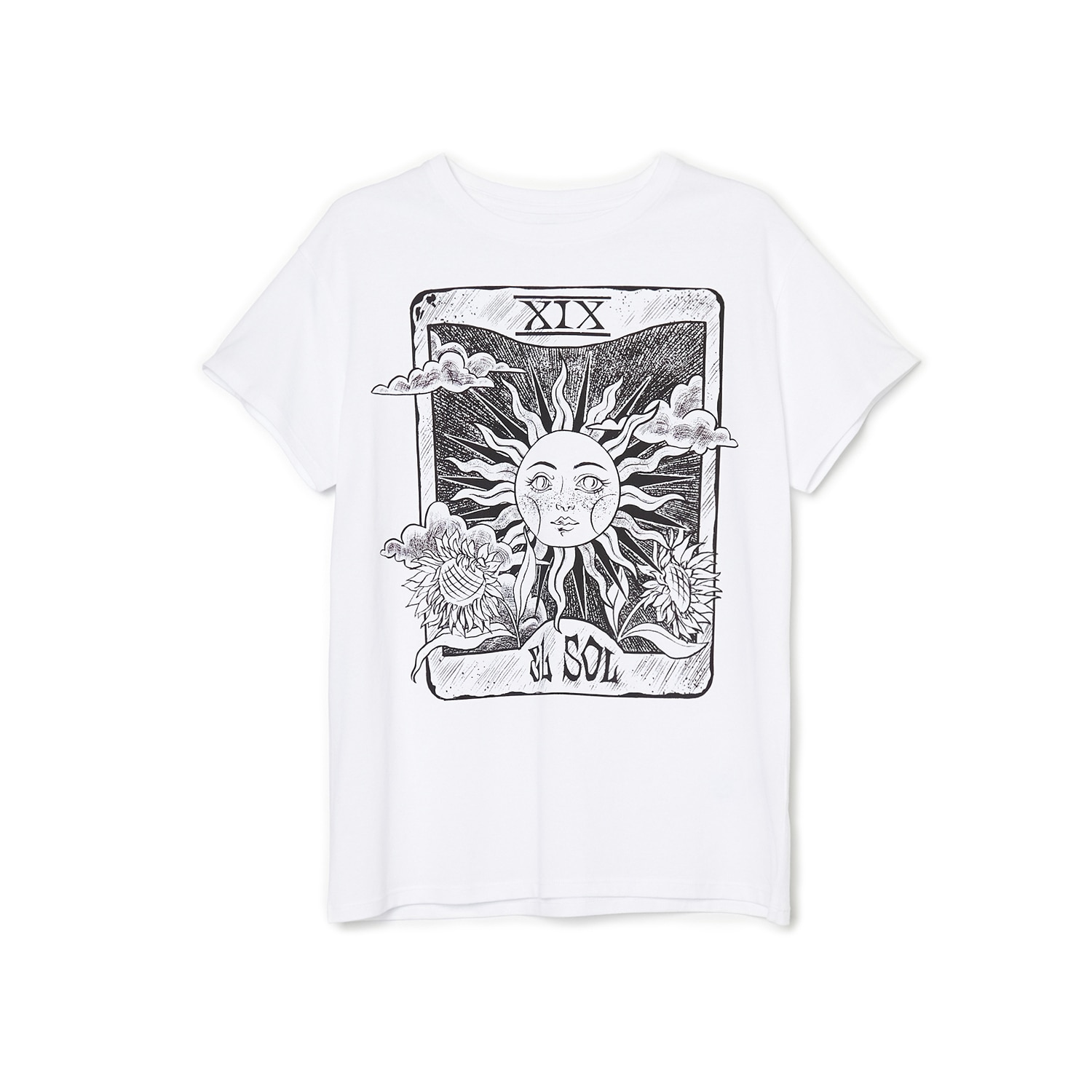 Cropp - tricou negru cu imprimeu - alb
