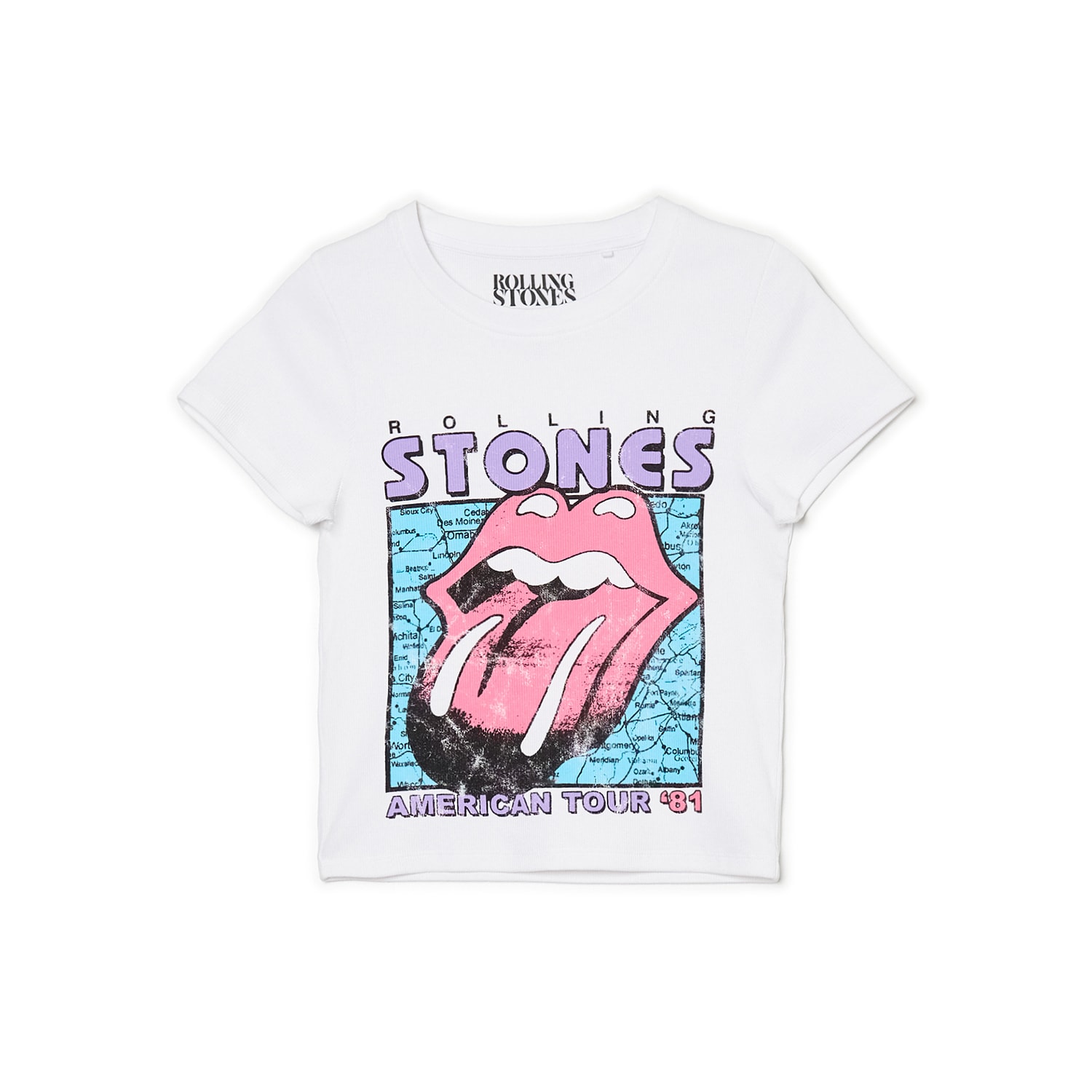 Cropp - tricou cu imprimeu the rolling stones - alb