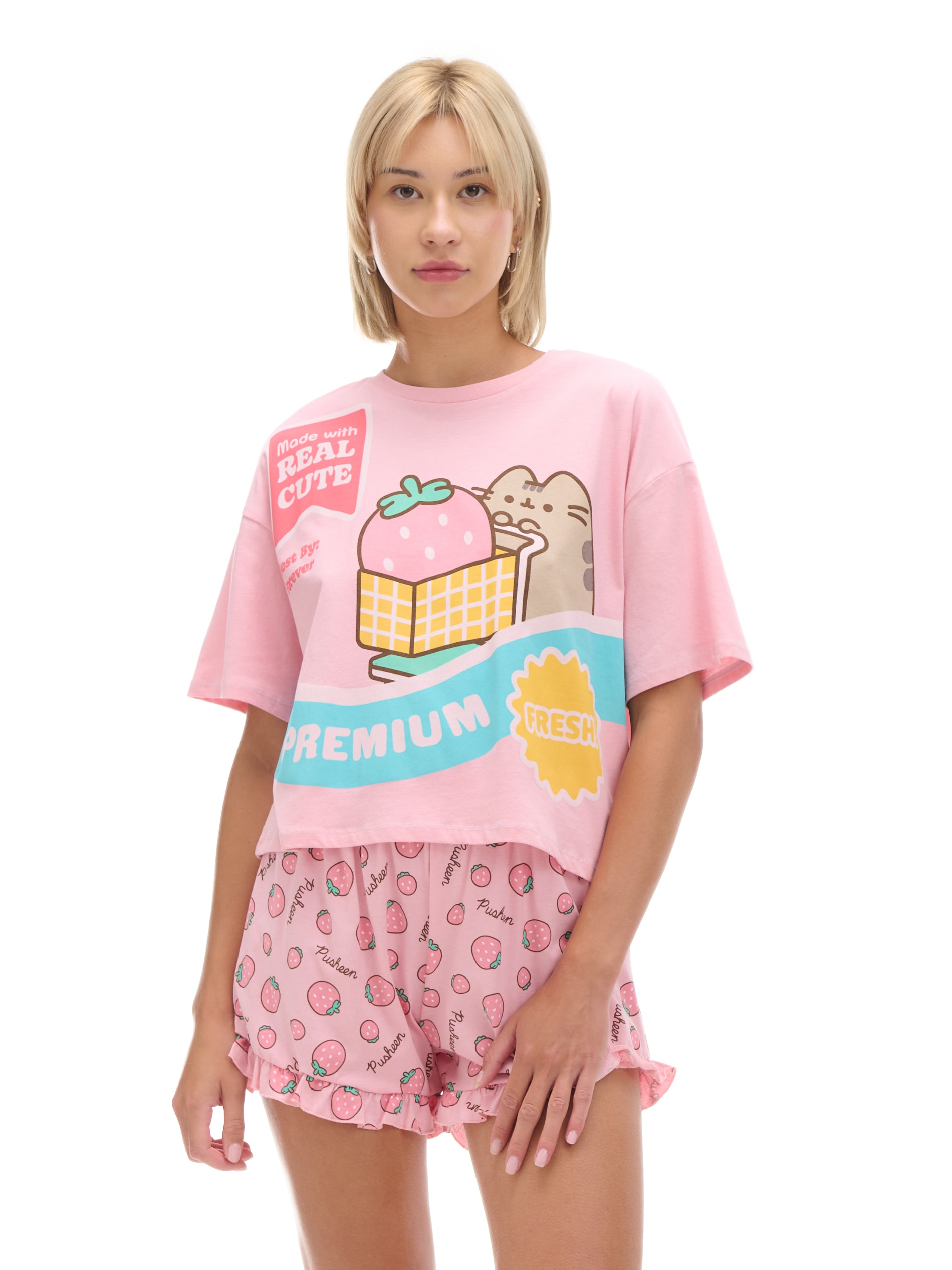 Cropp - Set pigiama di due pezzi Pusheen - Rosa