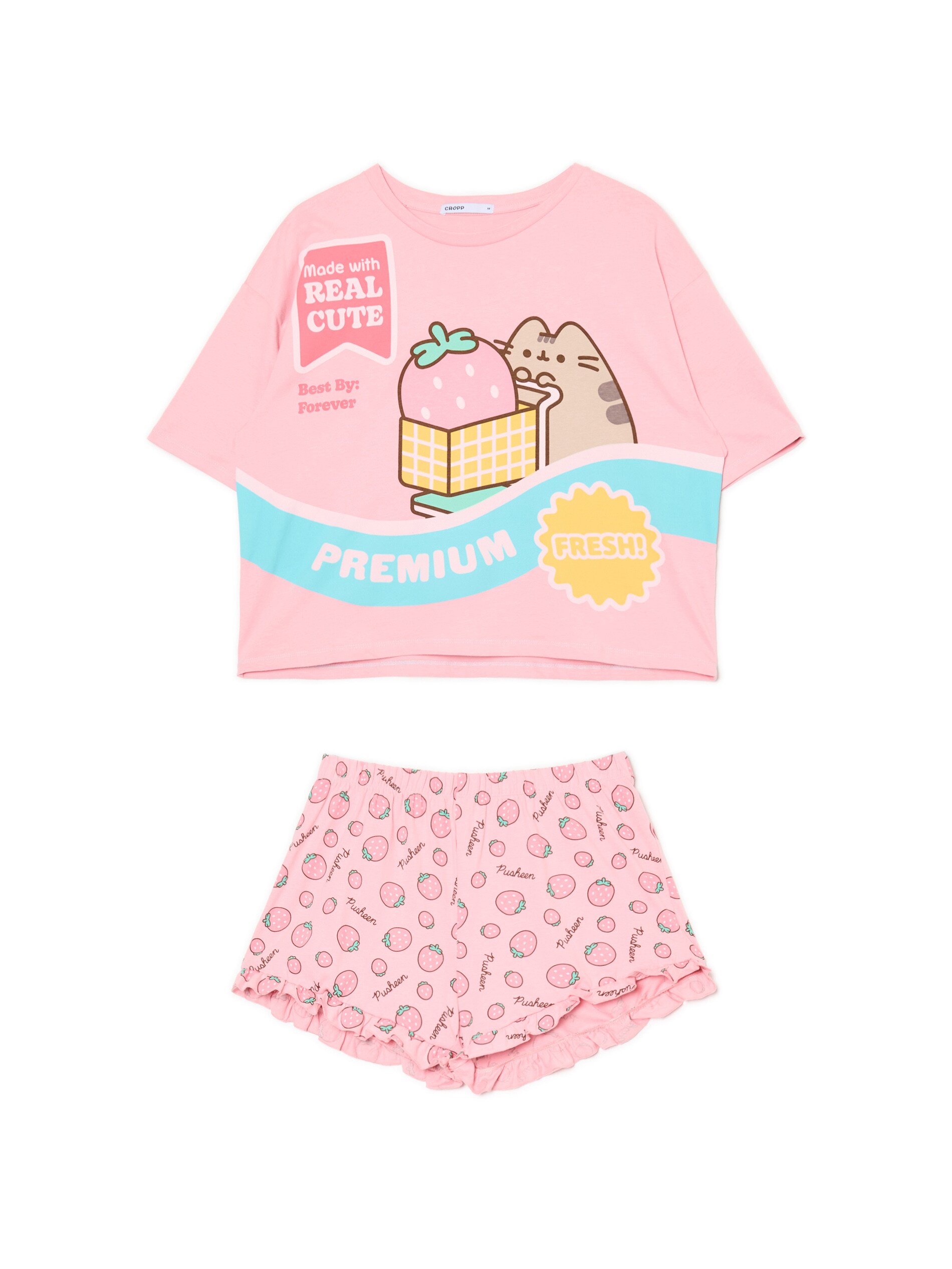 Cropp - Set pigiama di due pezzi Pusheen - Rosa