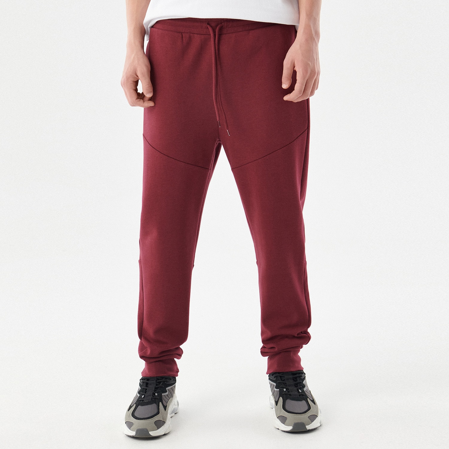 Cropp - pantaloni jogger - bordo