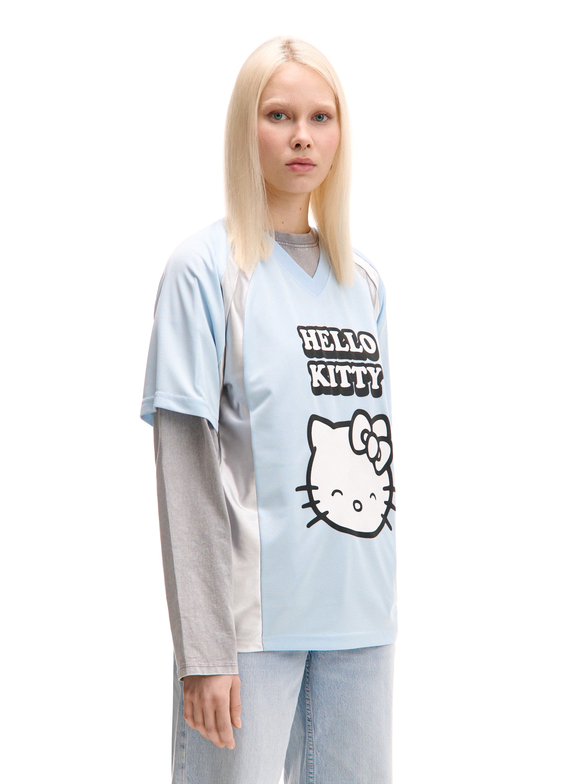 Cropp - Nyomott mintás póló Hello Kitty - halványkék termék 2. képe