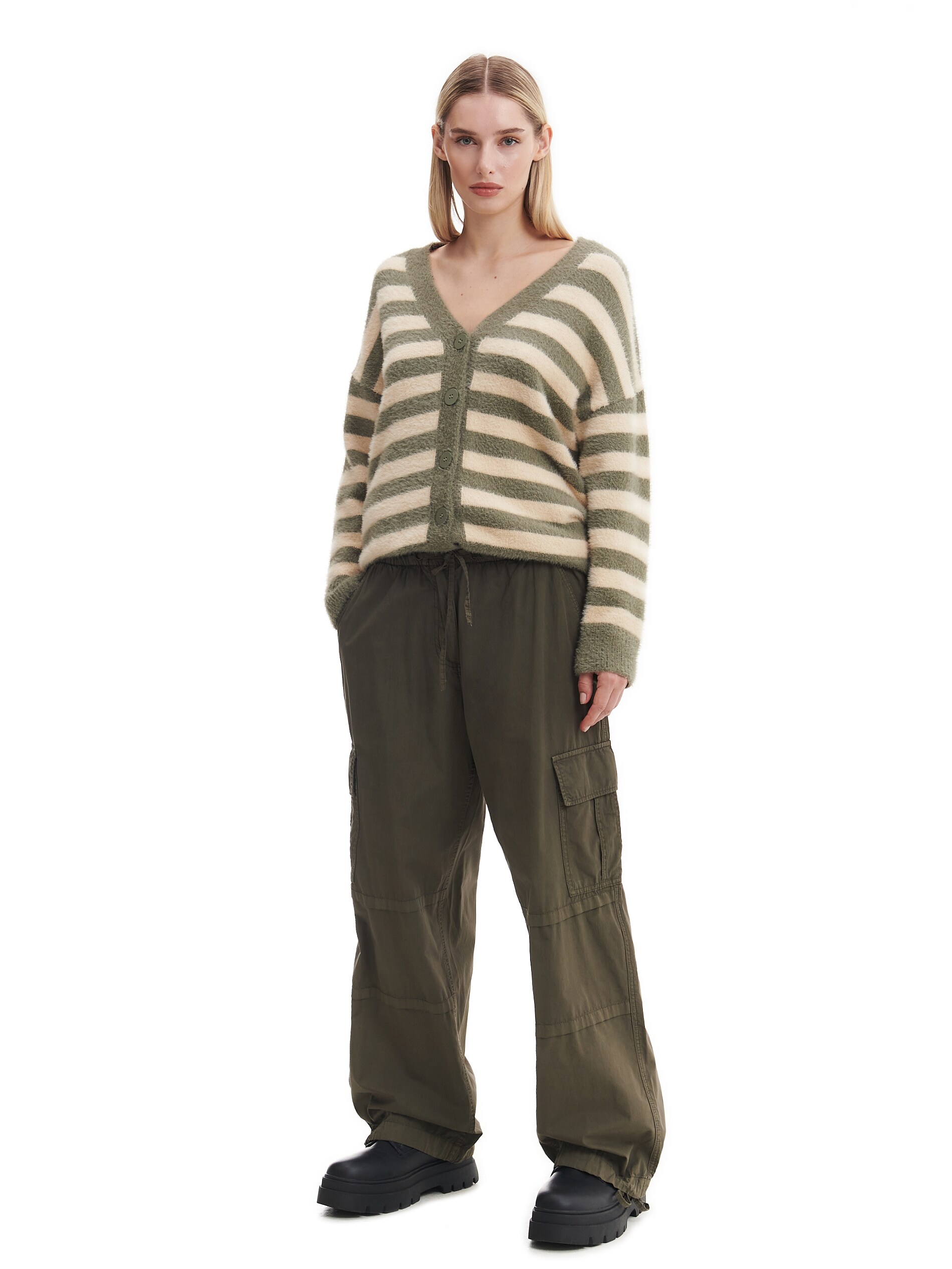 Cropp - Wide Leg Trousers - Grün