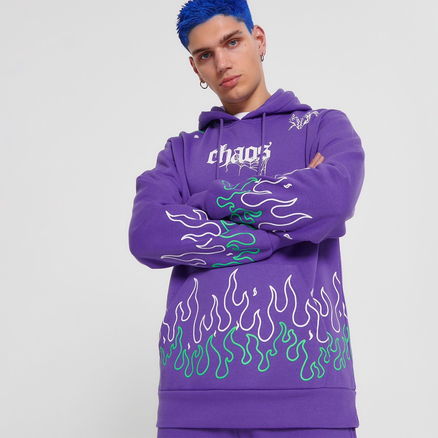 Cropp - hanorac pentru bărbați cu glugă - violet