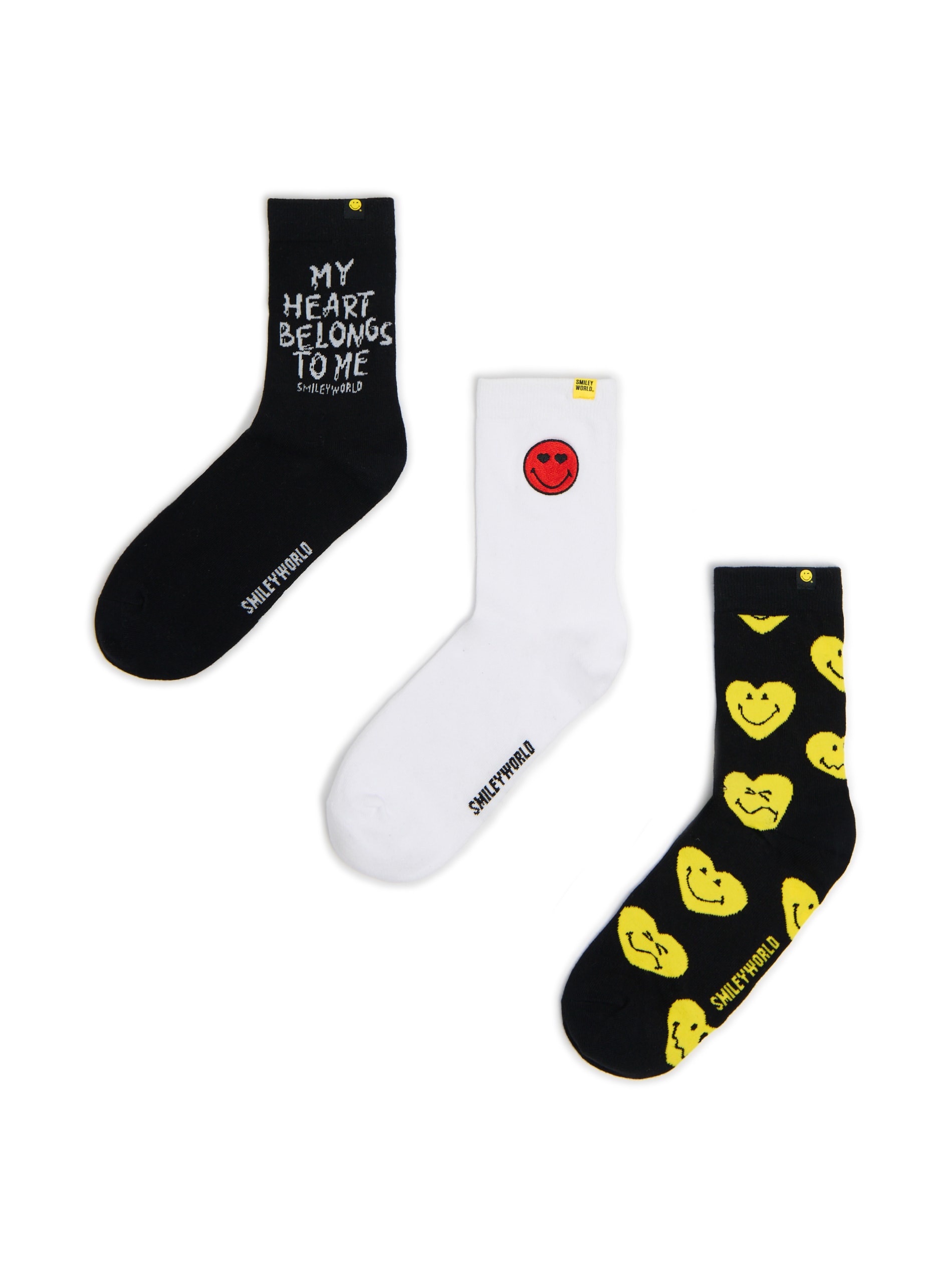 Cropp - 3 pár hosszú szárú zokni Smiley® World - fekete termék 2. képe