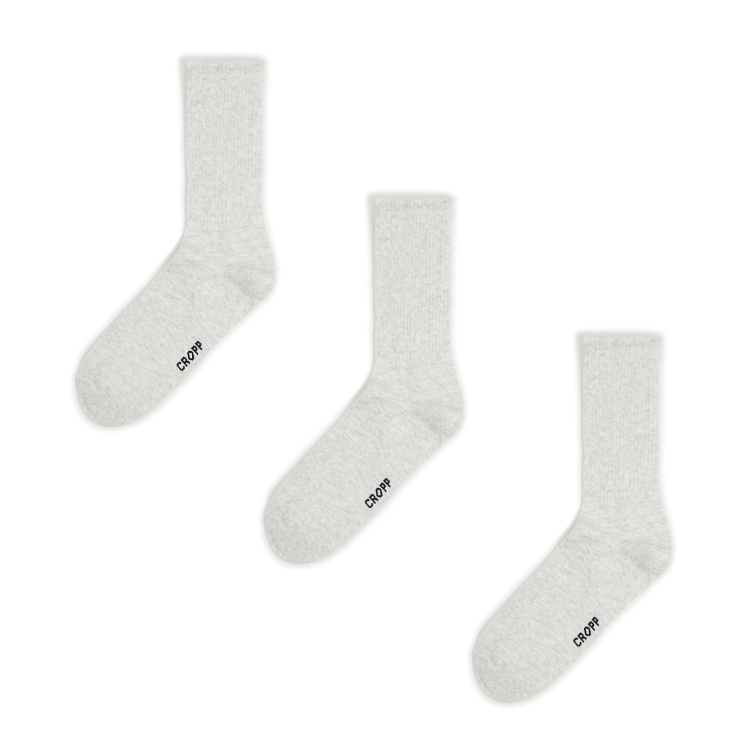 Levně Cropp - Sada 3 párů ponožek - Světle šedá
