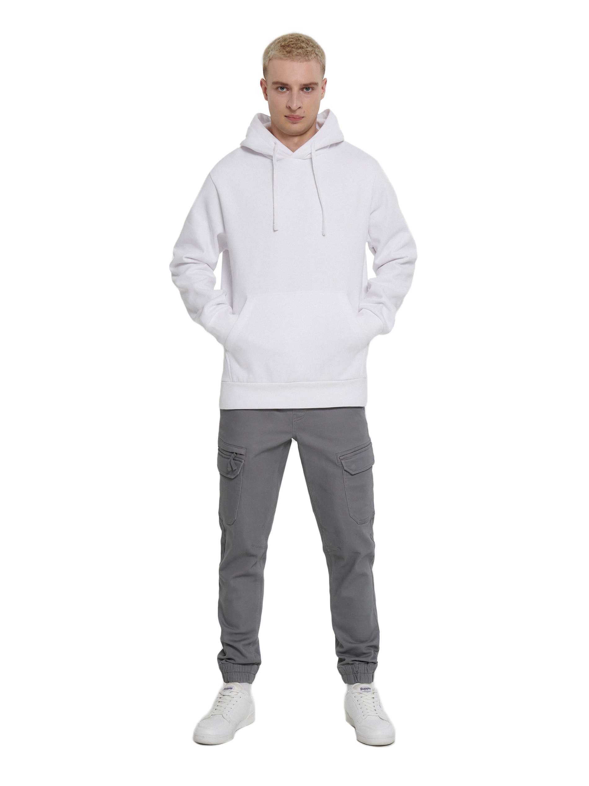 Cropp - Kalhoty jogger - Světle šedá