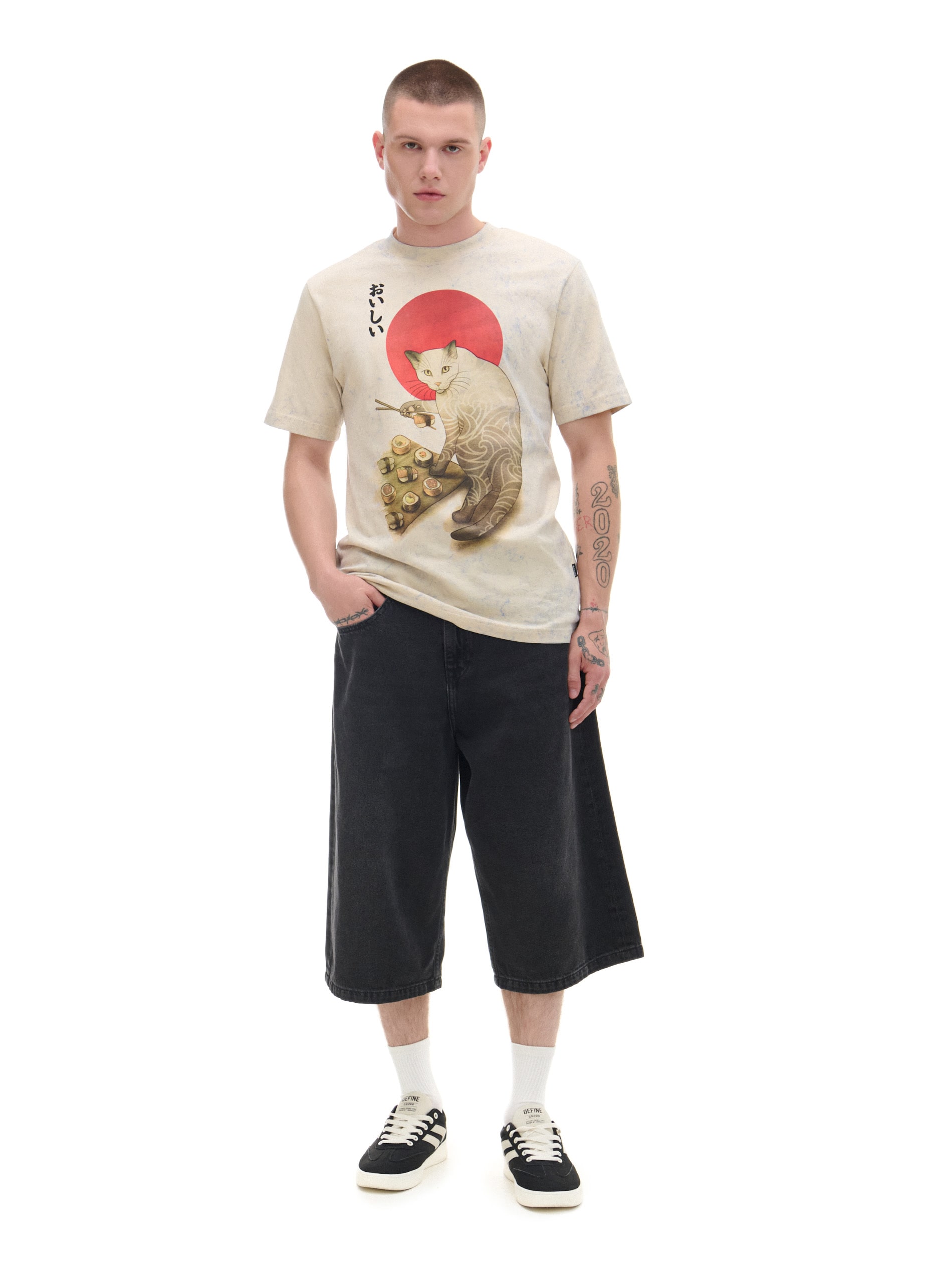 Cropp - Nyomott mintás T-shirt - bézs termék 2. képe