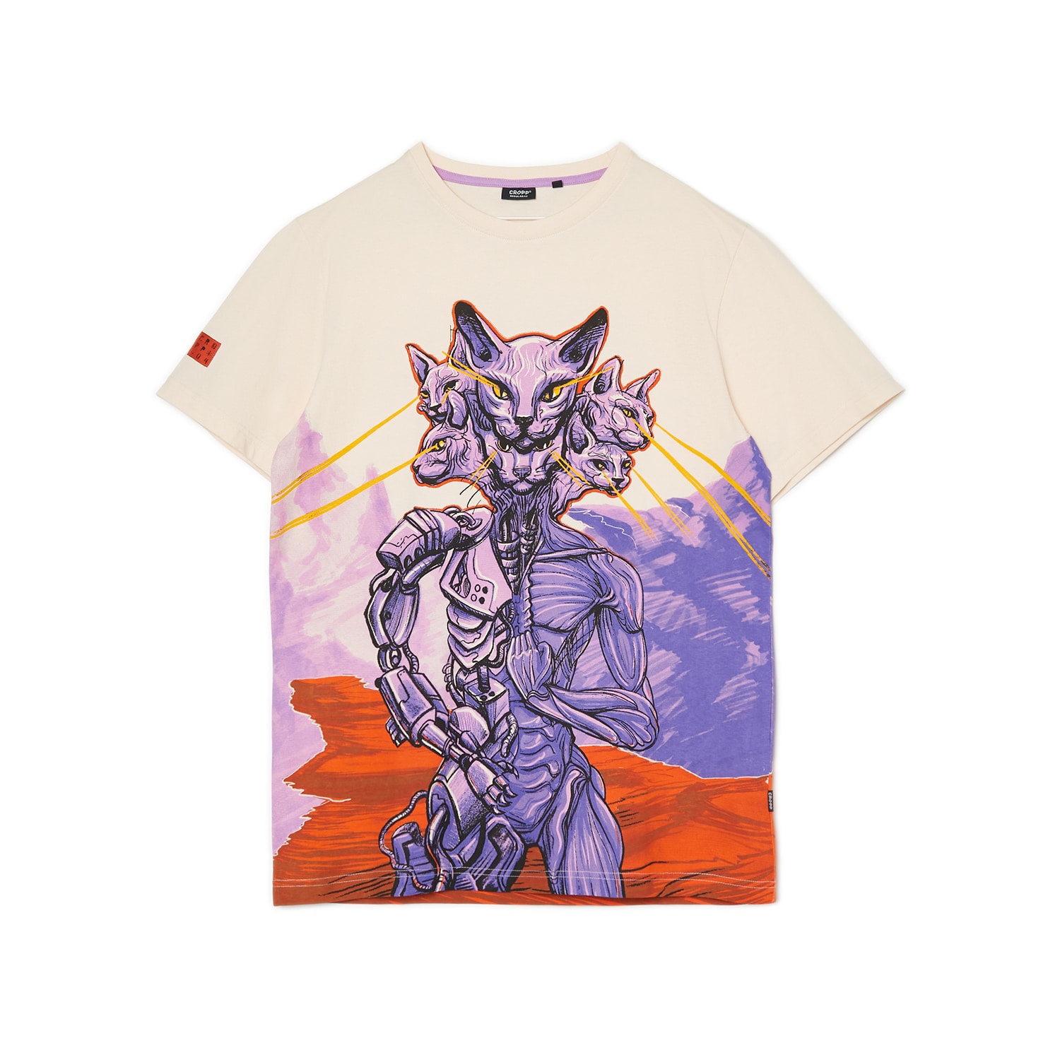 Cropp - t-shirt cu imprimeu - ivory