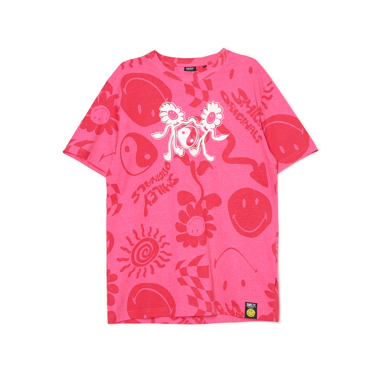 Cropp - Tricou Smiley - Roz