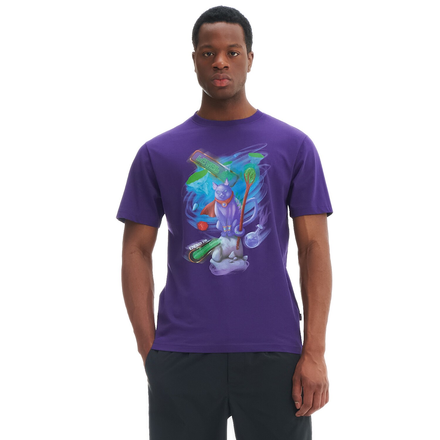 Cropp – T-shirt cu imprimeu – Violet Cropp