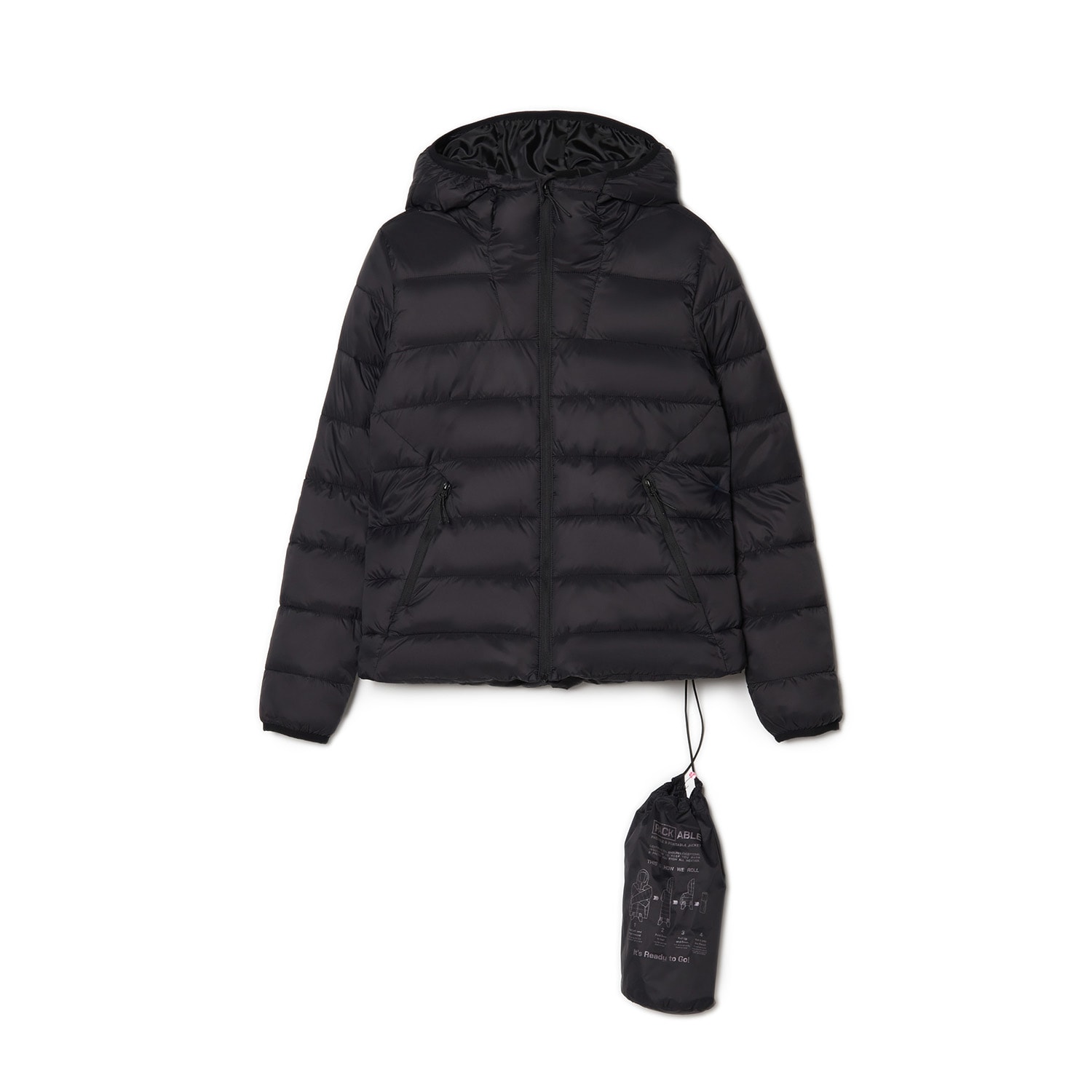 E-shop Cropp - Zimná bunda s kapucňou - Čierna