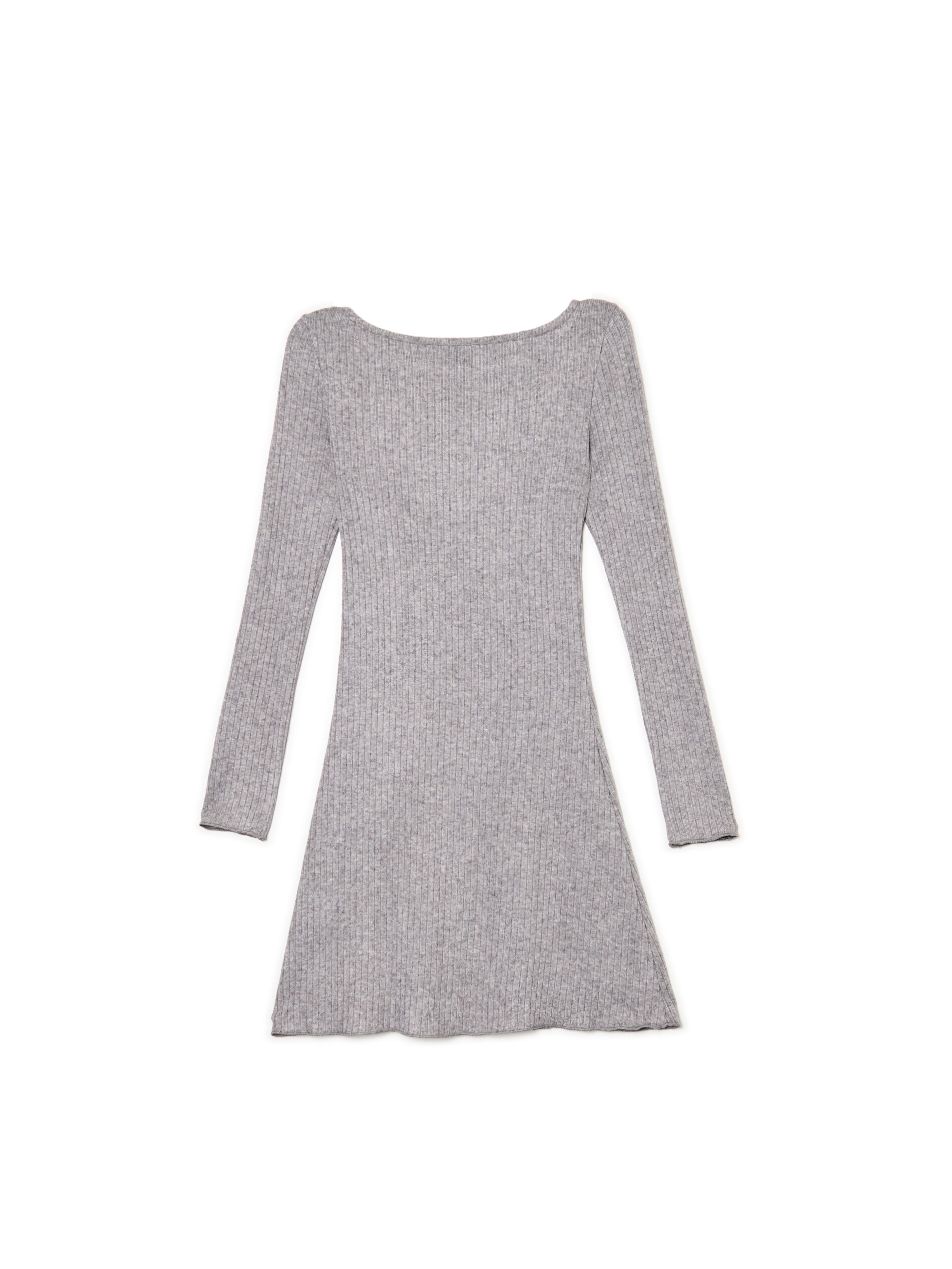 Cropp - Vestido Mini De Manga Larga - Gris Medio