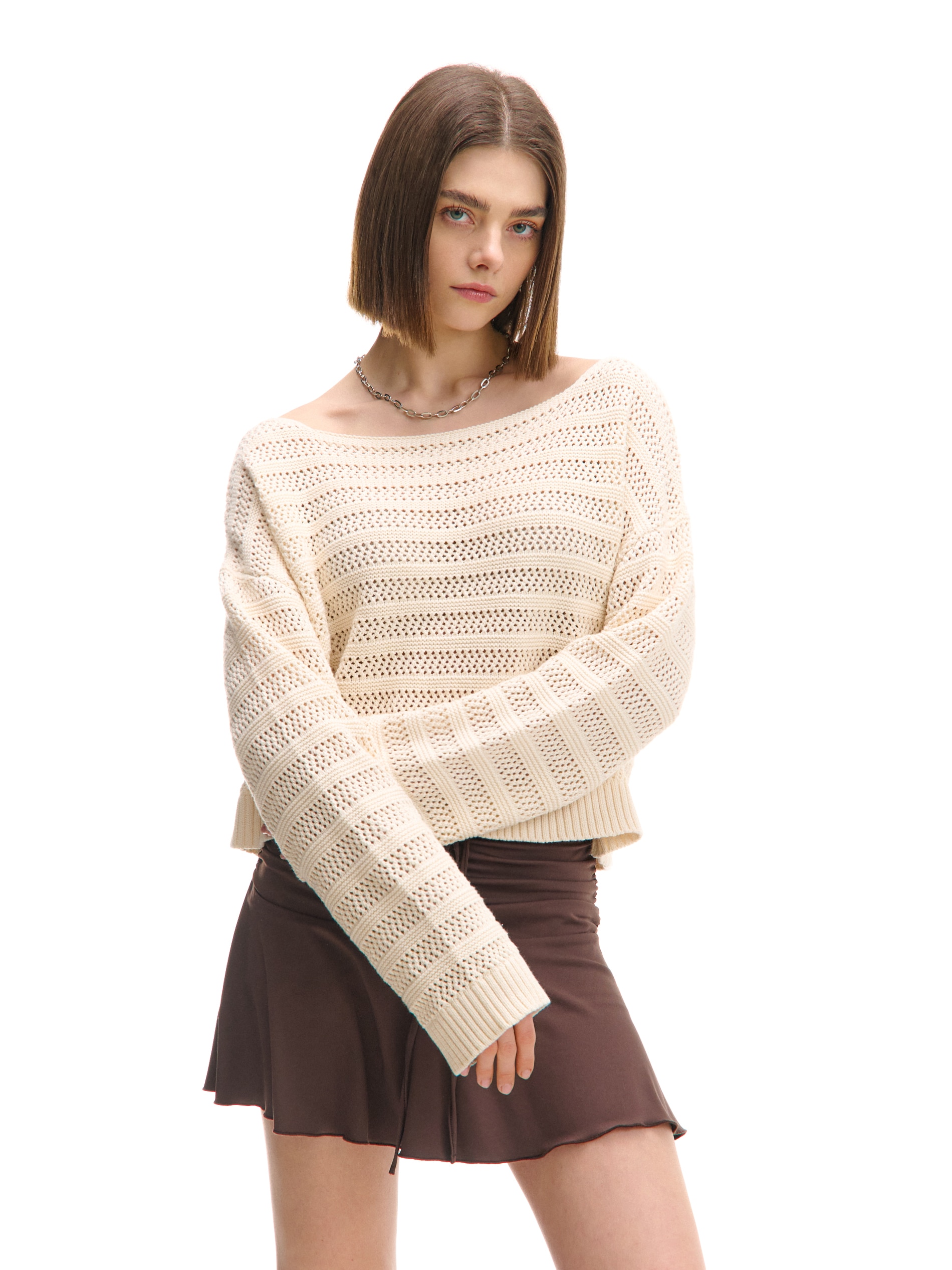 Cropp - Gombos pamut kardigán - cream termék 2. képe