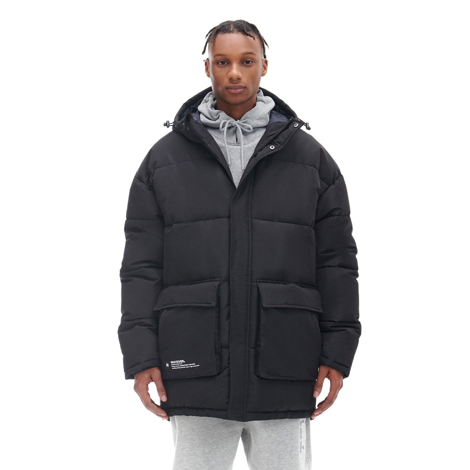 E-shop Cropp - Kabát s kapucňou - Čierna